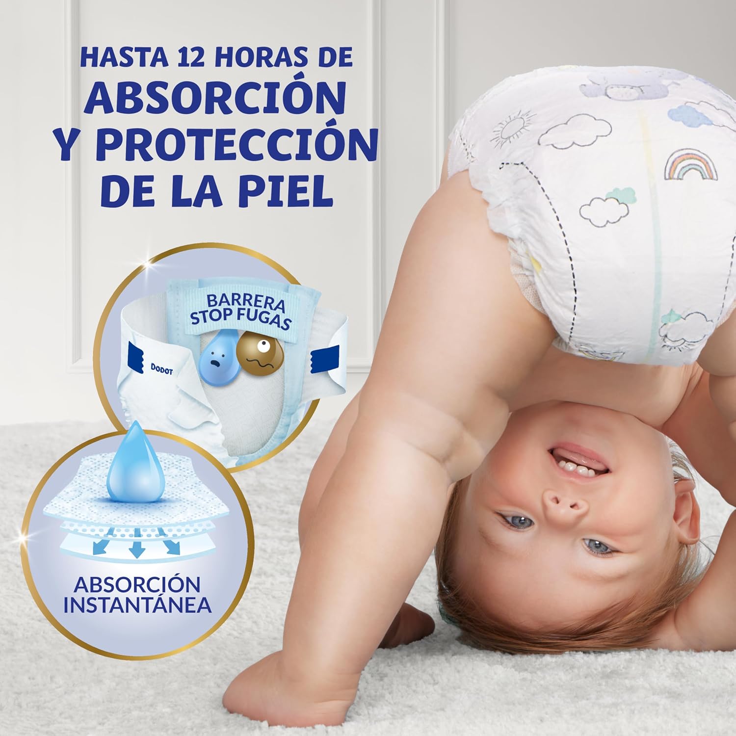 Dodot Pañales Bebé Sensitive, Talla 4 (9-14 kg), 192 Pañales + 4 Pants de Regalo, Hasta 12 h De Protección Antifugas y Cuidado de la Piel, Pack Mensual
