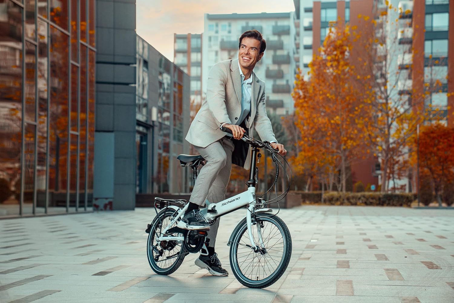 F.lli Schiano E- Sky 20" Bicicleta elétrica dobrável, unissexo para adulto, branca