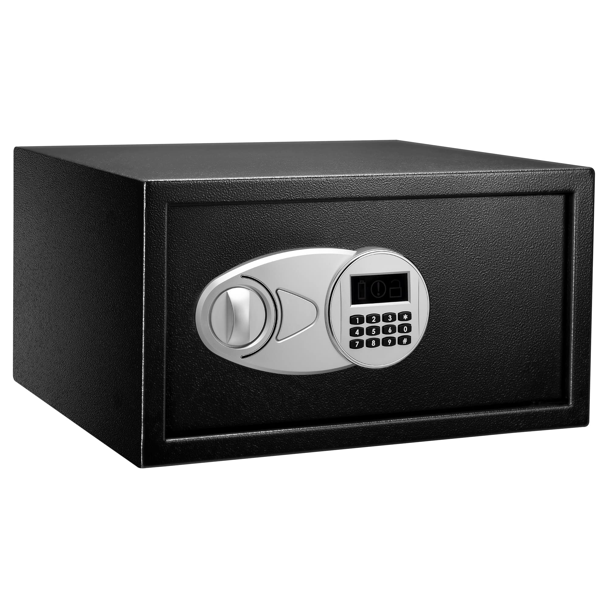 Amazon Basics Caja Fuerte de Seguridad de Acero con Cerradura con Teclado, Protege Dinero, Joyas, Documentos de identificación, 14 l, 35 cm x 25 cm x 25 cm, Color Negro