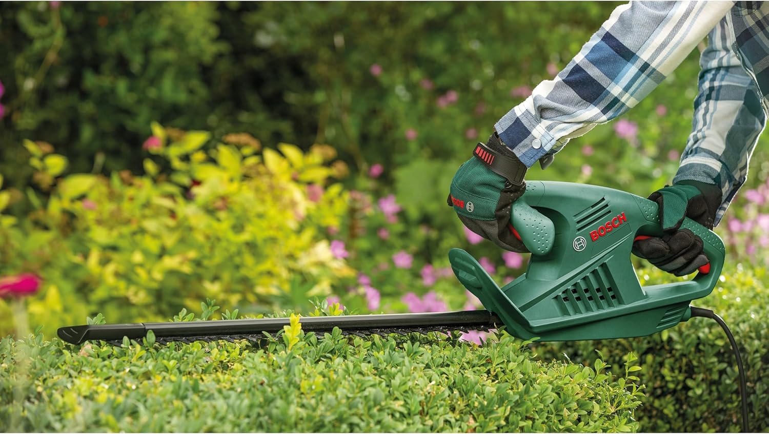 Bosch Tesoura corta-sebes elétrica EasyHedgeCut 45 (420 W, comprimento da lâmina de 45 cm, embalagem em caixa)