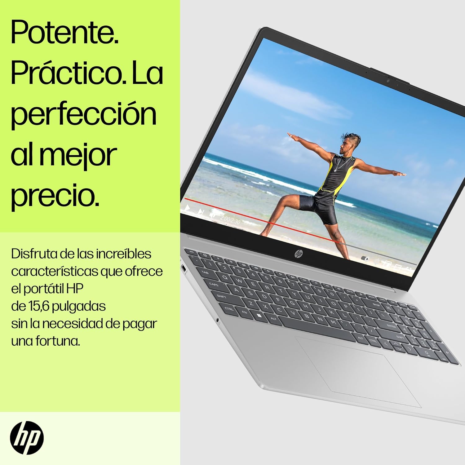 HP 15-fd0193ns Computador portátil FHD de 15,6" (Intel Core i3-N305, 8 GB RAM, 512 GB SSD, Intel UHD Graphics, sem sistema operativo), prateado e azul, teclado QWERTY espanhol