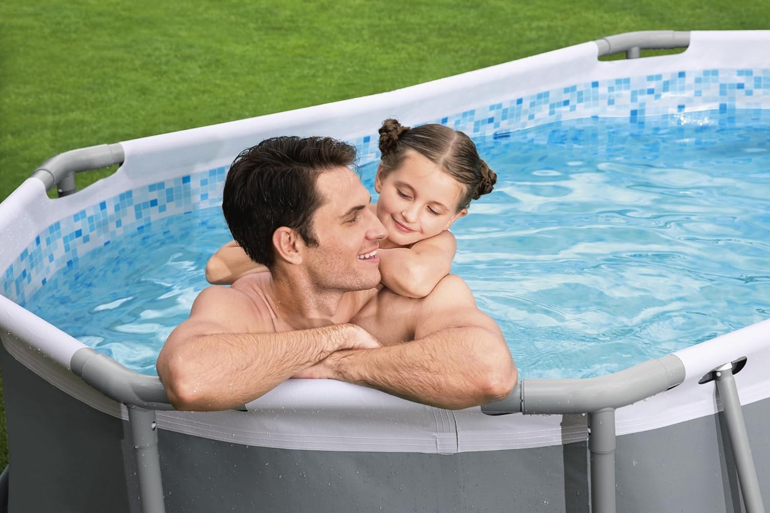 BESTWAY 5614A - Piscina Desmontable Tubular Power Steel Oval 305x200x84 cm con Depuradora Cartucho 1.249 L/H
