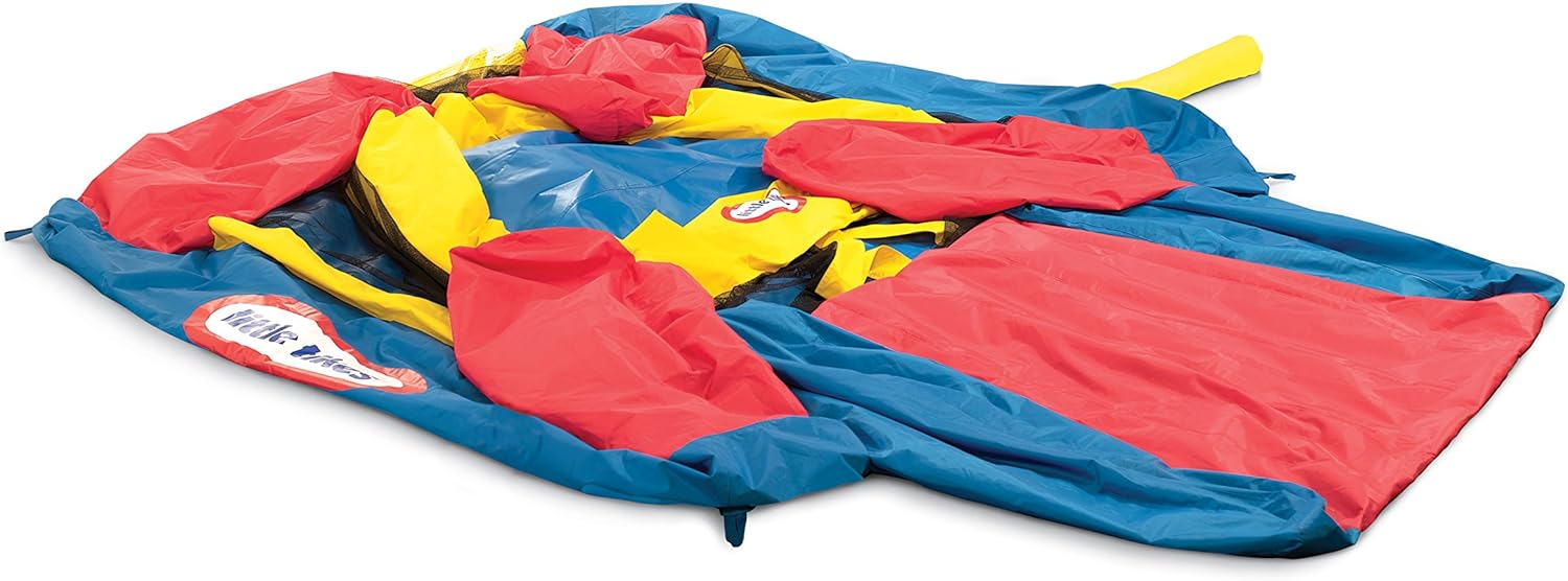 Little Tikes Jump 'n Slide Castillo Hinchable - con Paredes en Malla para Uso Exterior - Incluye Funda, Compresor y Parches de reparación - Edad: 3+ años, Exclusivo en Amazon