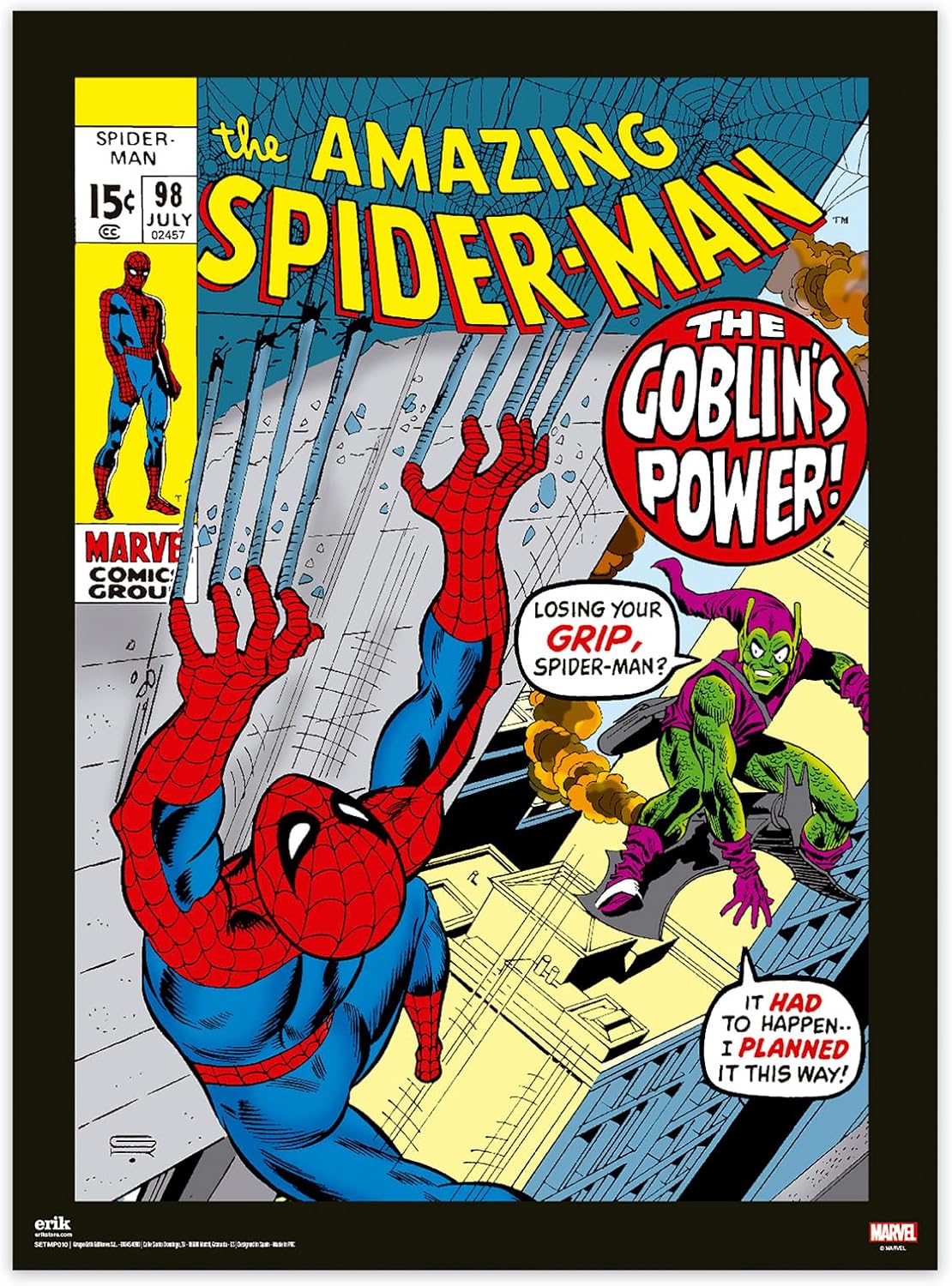 Grupo Erik Póster Marvel Spiderman, 2 cartazes para parede: Laminas decorativas, decoração Spiderman aniversário: Pósteres decorativos (38 x 52 cm)