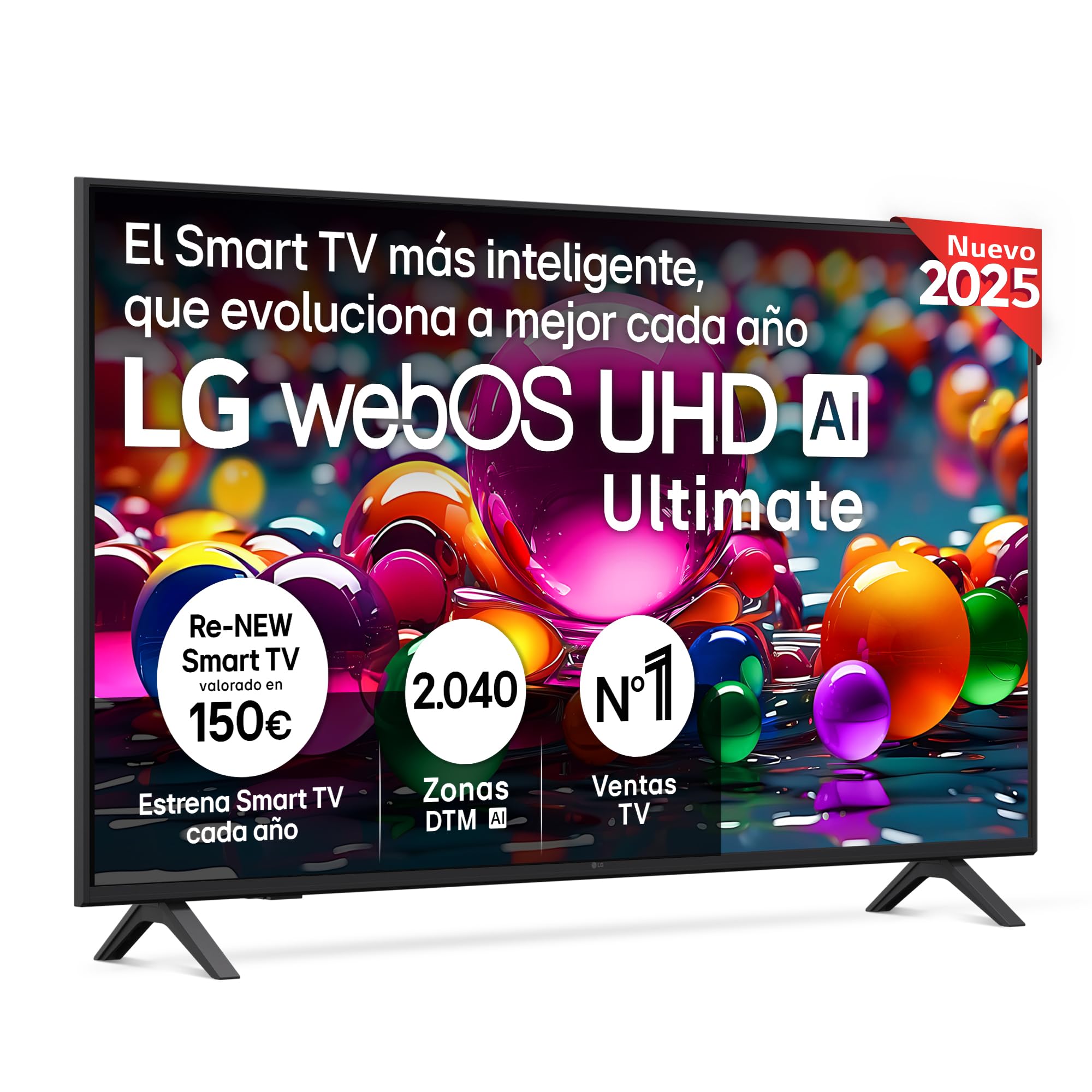 LG 43UA73006LA Televisão 43", UHD 4K, WebOS 25, Ultimate IA, HDR10 Pro, Super Upscaling, Dolby Digital Plus, Google Assistant, preto