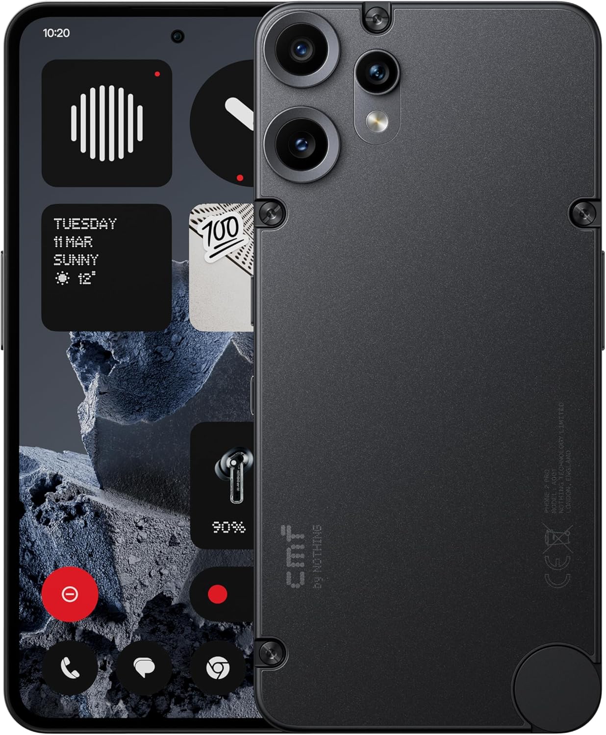 CMF Phone 2 Pro 128GB – Smartphone 5G Libre con cámara de 50 MP y Zoom 20x, Pantalla AMOLED FHD+ de 6,77" 120 Hz, Gran Batería de 5000 mAh de Larga duración y Nothing OS 3.2 – Negro