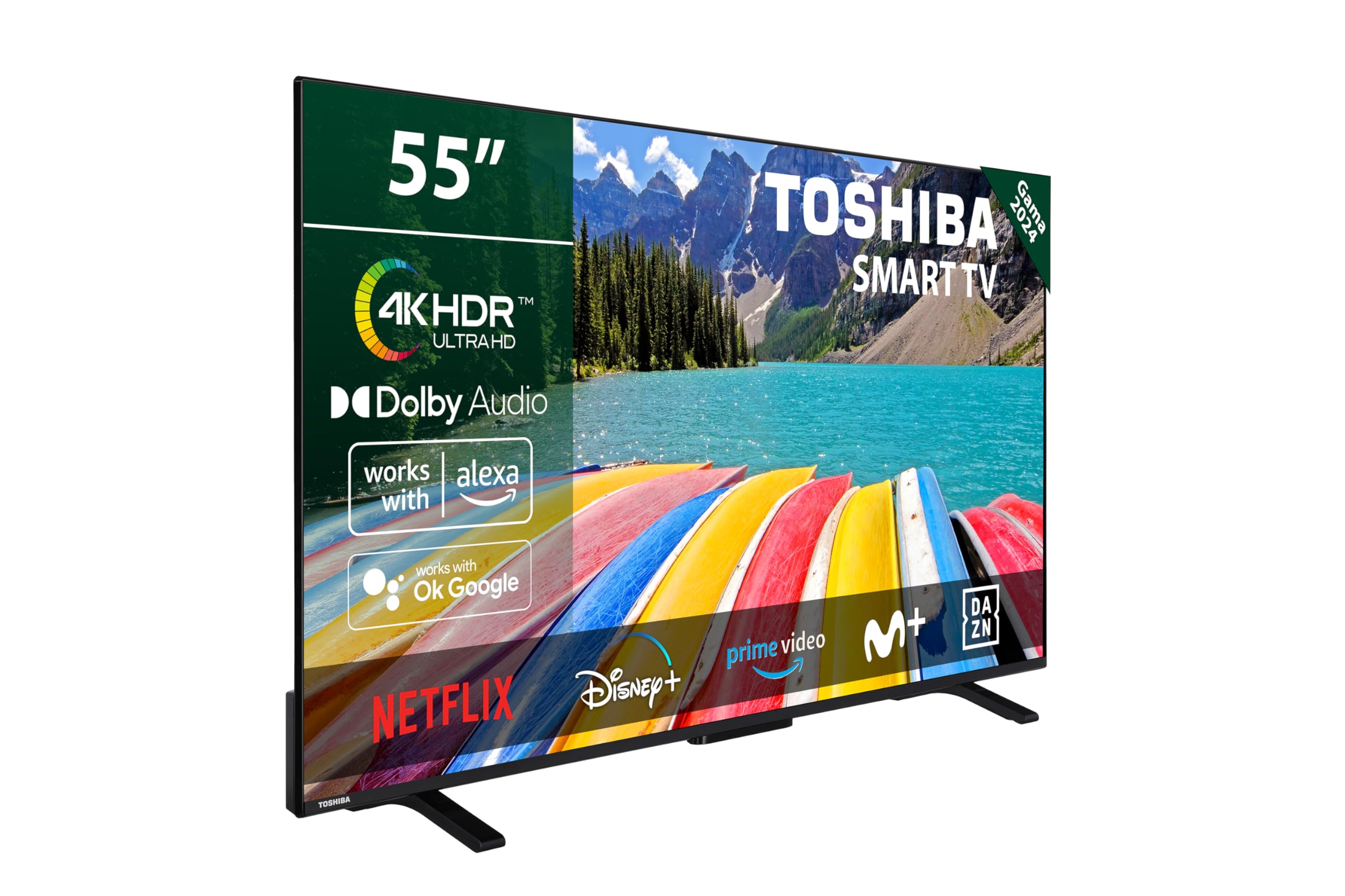 TOSHIBA 50UV2363DG Smart TV 4K UHD de 50", sin Marcos, con HDR10, Dolby Audio, Compatible con Asistente de Voz Alexa y Google