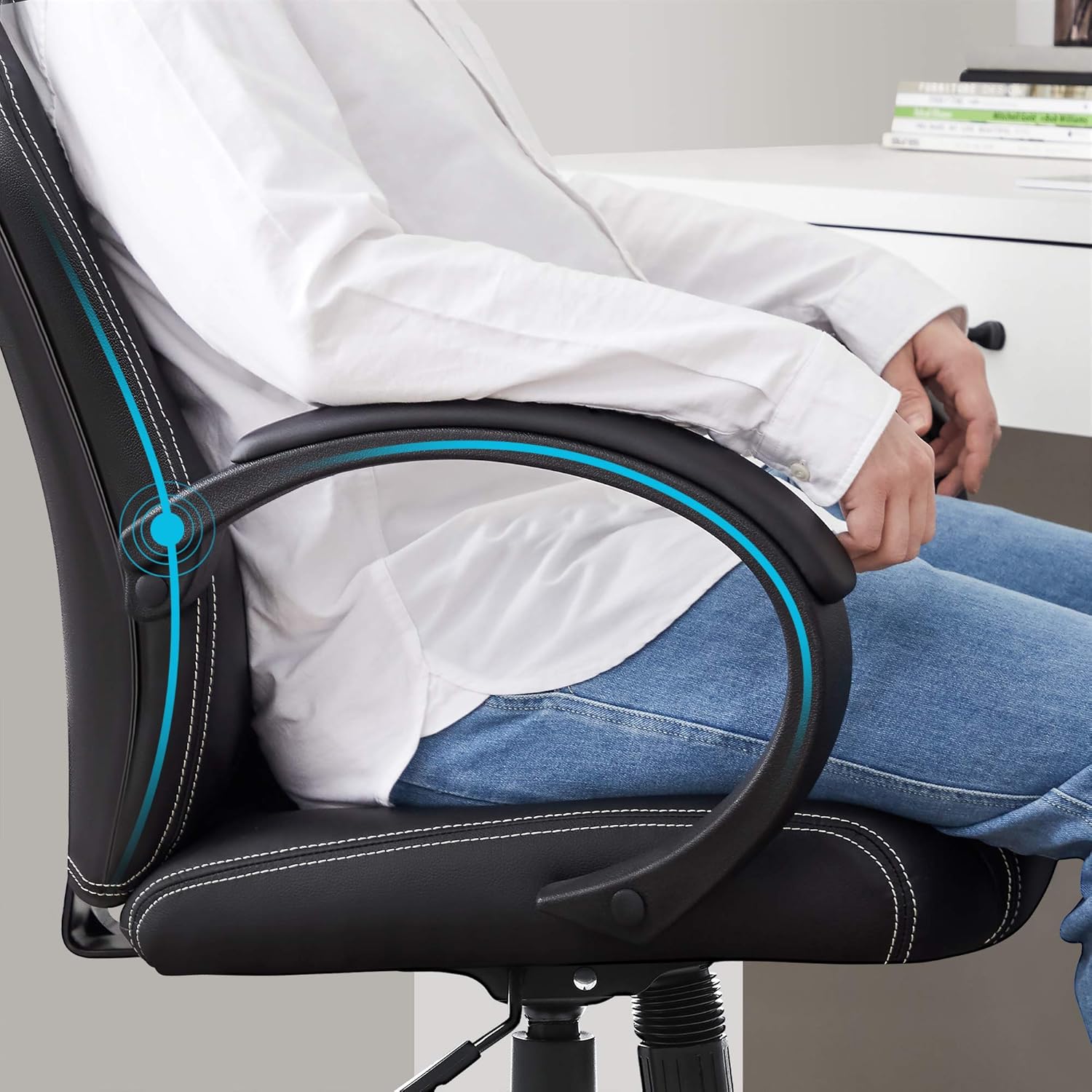 SONGMICS Racing, Cadeira de escritório com rodas, ergonómica, regulável