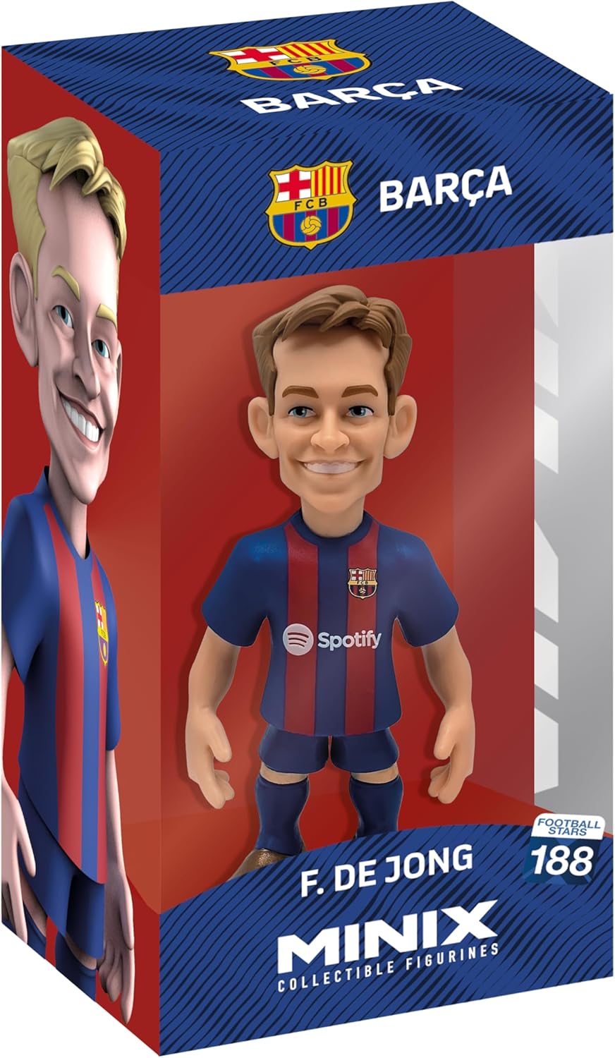MINIX Futebol Stars #188 FC Barcelona Frenkie de Jong 21 - Figura colecionável (12 cm)