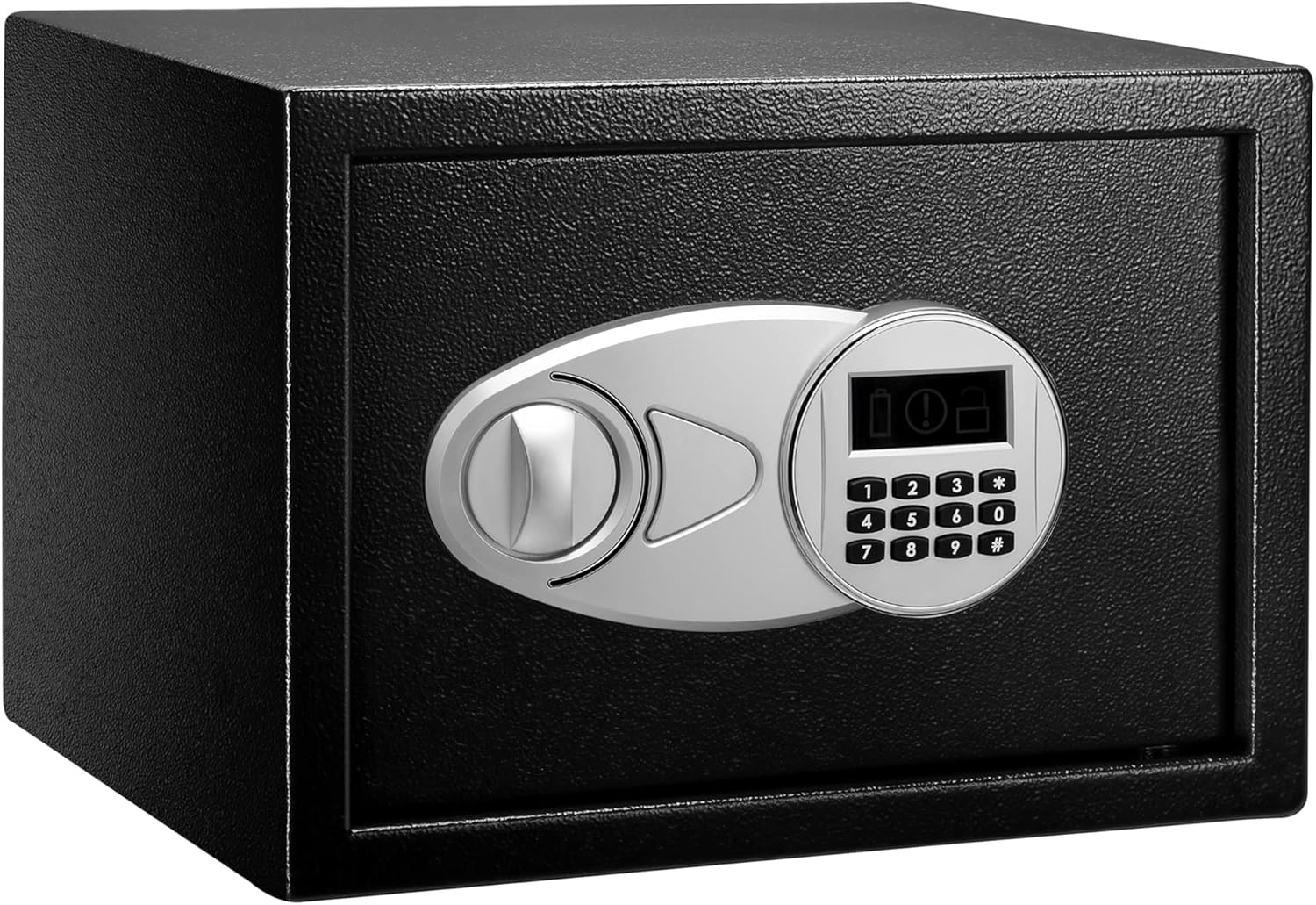 Amazon Basics Caja Fuerte de Seguridad de Acero con Cerradura con Teclado, Protege Dinero, Joyas, Documentos de identificación, 14 l, 35 cm x 25 cm x 25 cm, Color Negro
