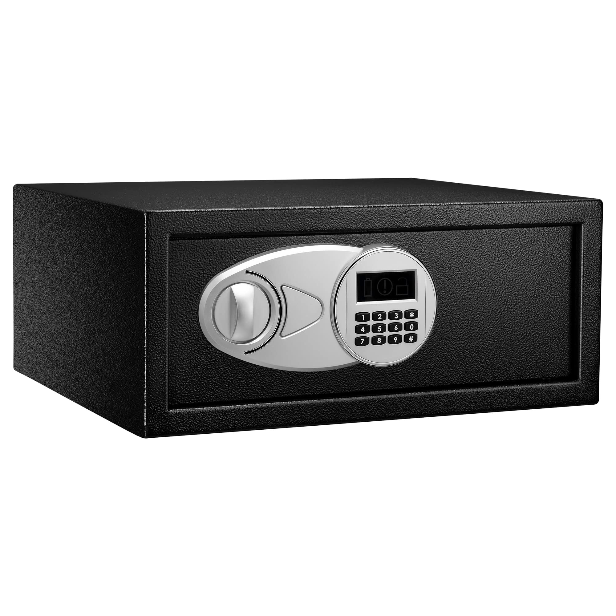 Amazon Basics Caja Fuerte de Seguridad de Acero con Cerradura con Teclado, Protege Dinero, Joyas, Documentos de identificación, 14 l, 35 cm x 25 cm x 25 cm, Color Negro