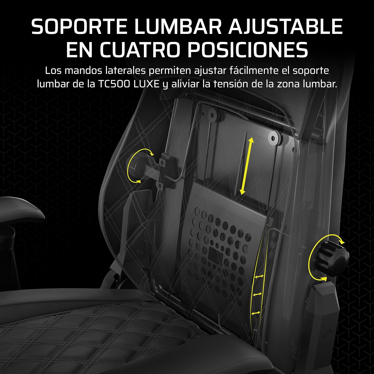 Corsair TC500 Luxe Cadeira para jogos, tecido respirável premium, assentos largos, apoios de braço ajustáveis em 5 direções, suporte lombar ajustável, reclinável 90-160° - sombra