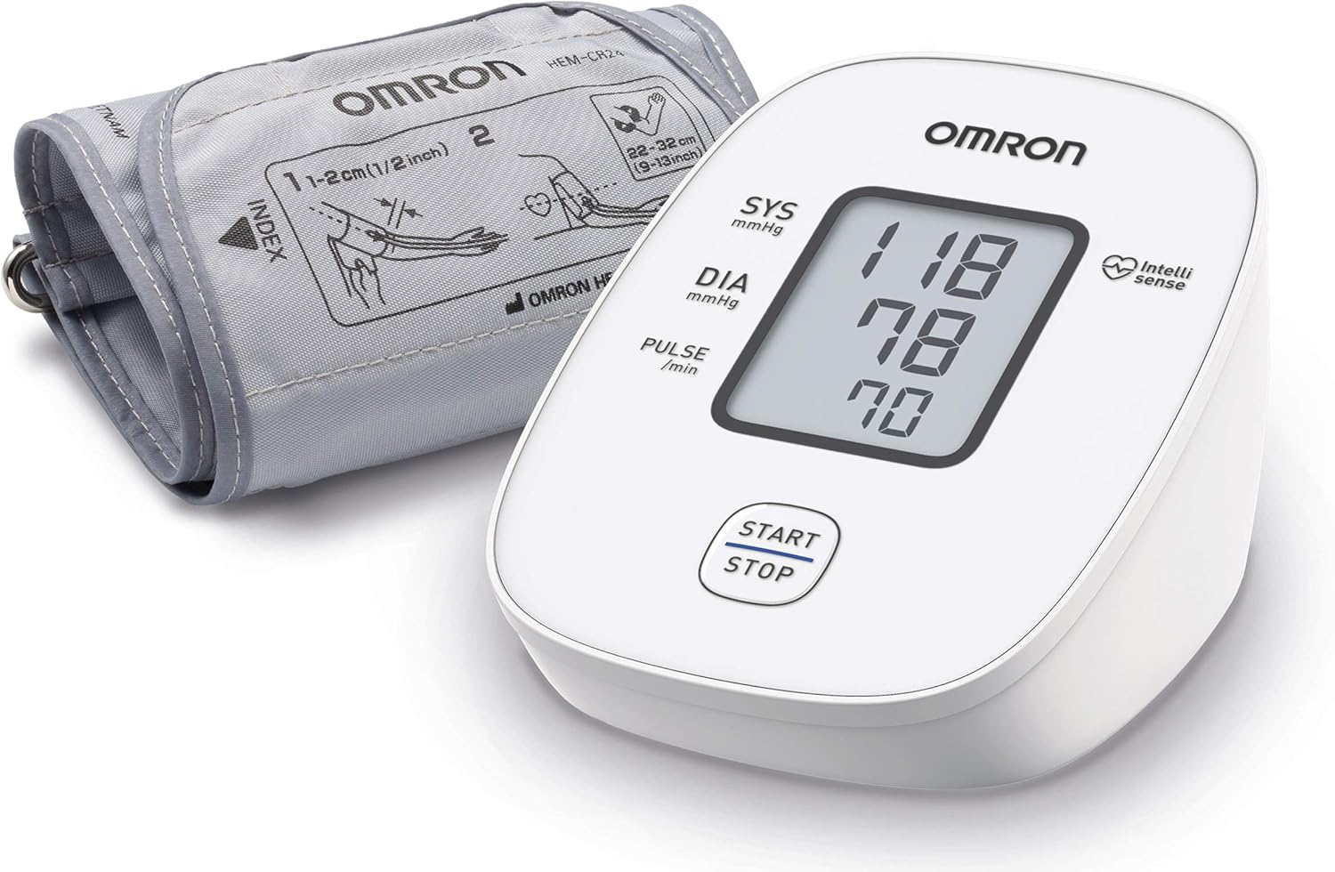 OMRON X2 Basic Tensiómetro de braço digital, medição precisa da pressão arterial e do pulso, validado clinicamente, 1 unidade (embalagem de 1)