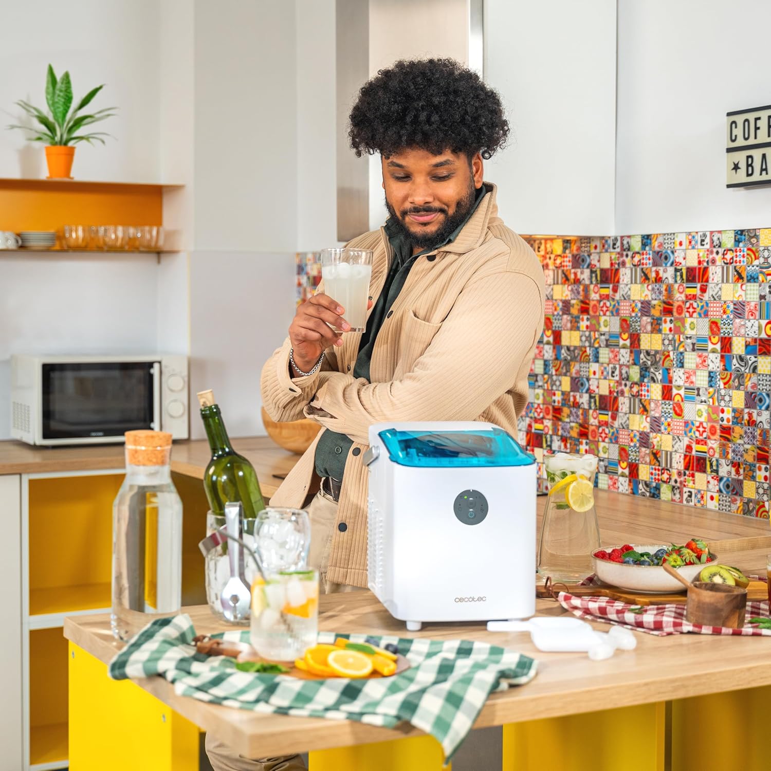 Cecotec Máquina de fazer gelo com janela, Ice Maker, Chillin' Ice 1200 Go 120 W, capacidade de produção diária de 12 kg, gelo em 6-8 minutos, 2 tamanhos de cubos, controlo simples
