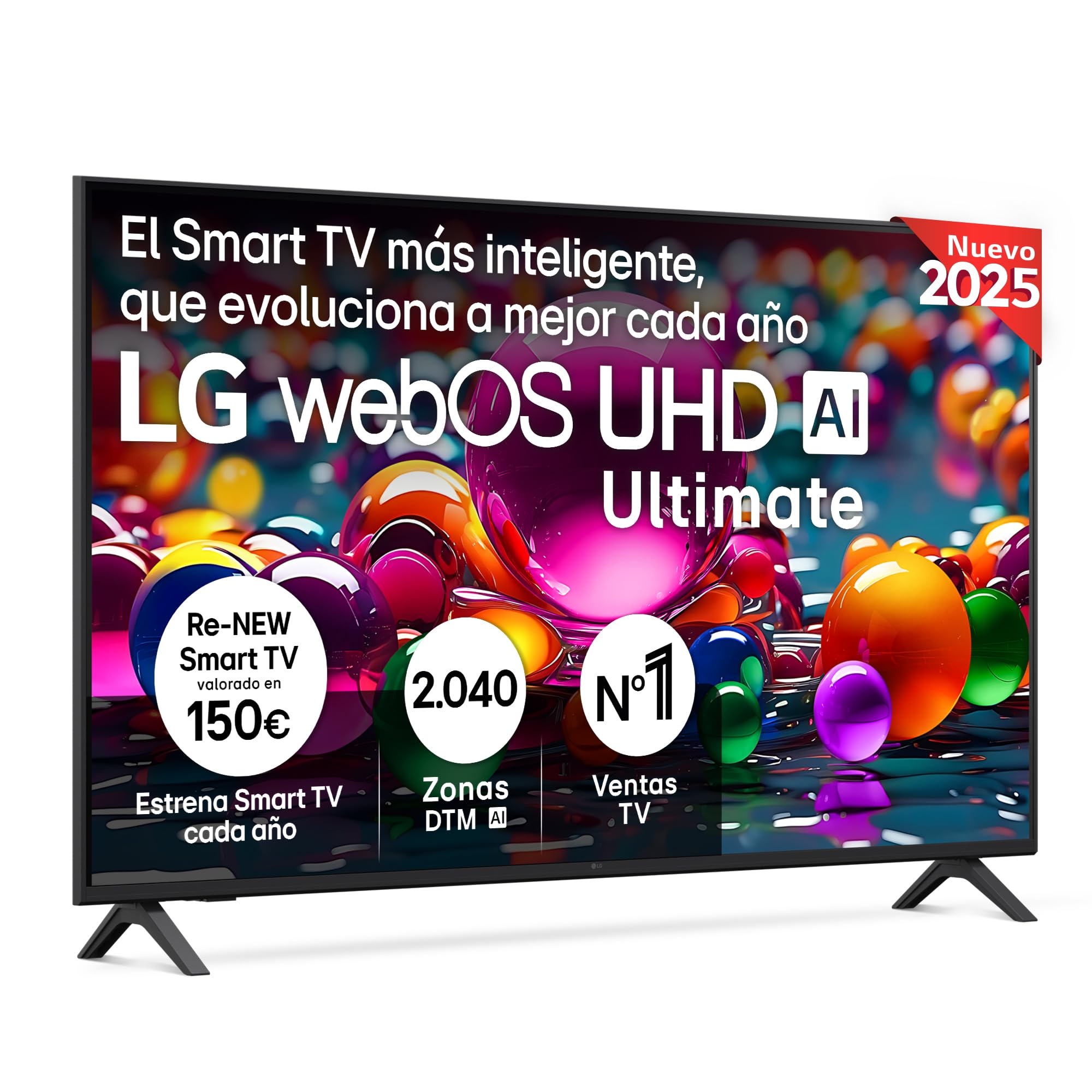 LG 43UA73006LA Televisão 43", UHD 4K, WebOS 25, Ultimate IA, HDR10 Pro, Super Upscaling, Dolby Digital Plus, Google Assistant, preto