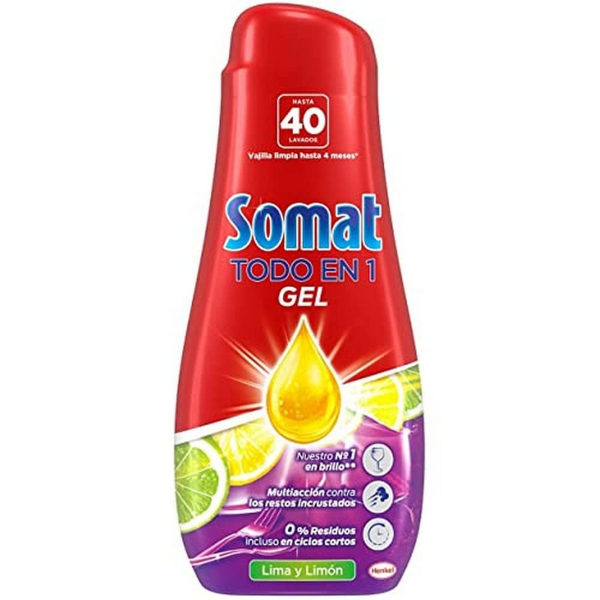 Detergente para a Louça Somat Limão 720 ml Tudo em um 40 lavagens
