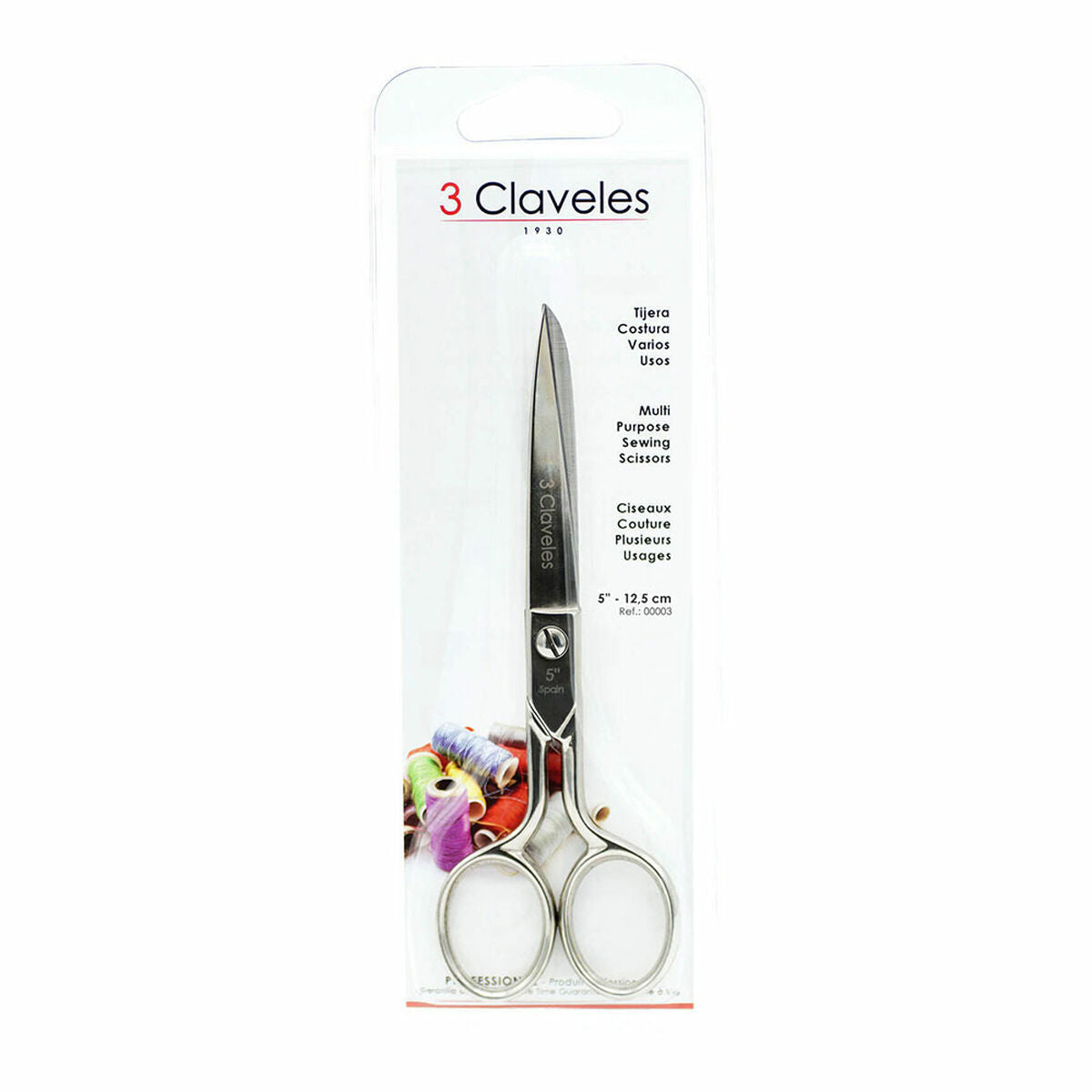 Tesoura de costura 3 Claveles 5" Reto