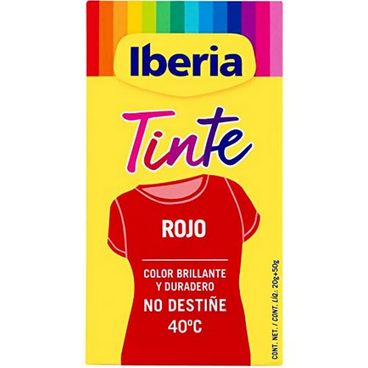 Tinta para Roupa Tintes Iberia 20 g Vermelho 40º C