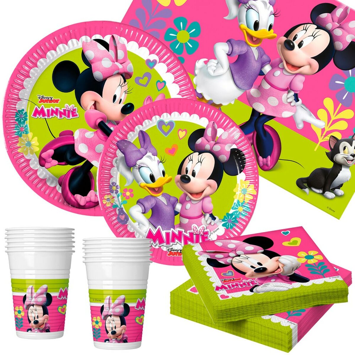 Conjunto Artigos de Festa Minnie Mouse Happy Deluxe 16 89 Peças