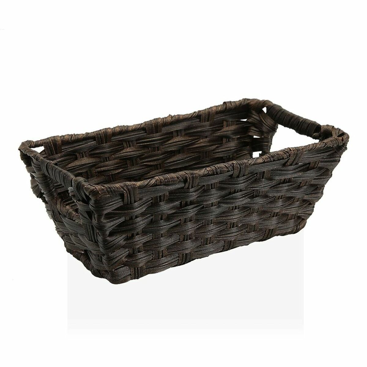 Cesta Multiusos Versa 17 x 11,5 x 29 cm Com pegas Catanho escuro
