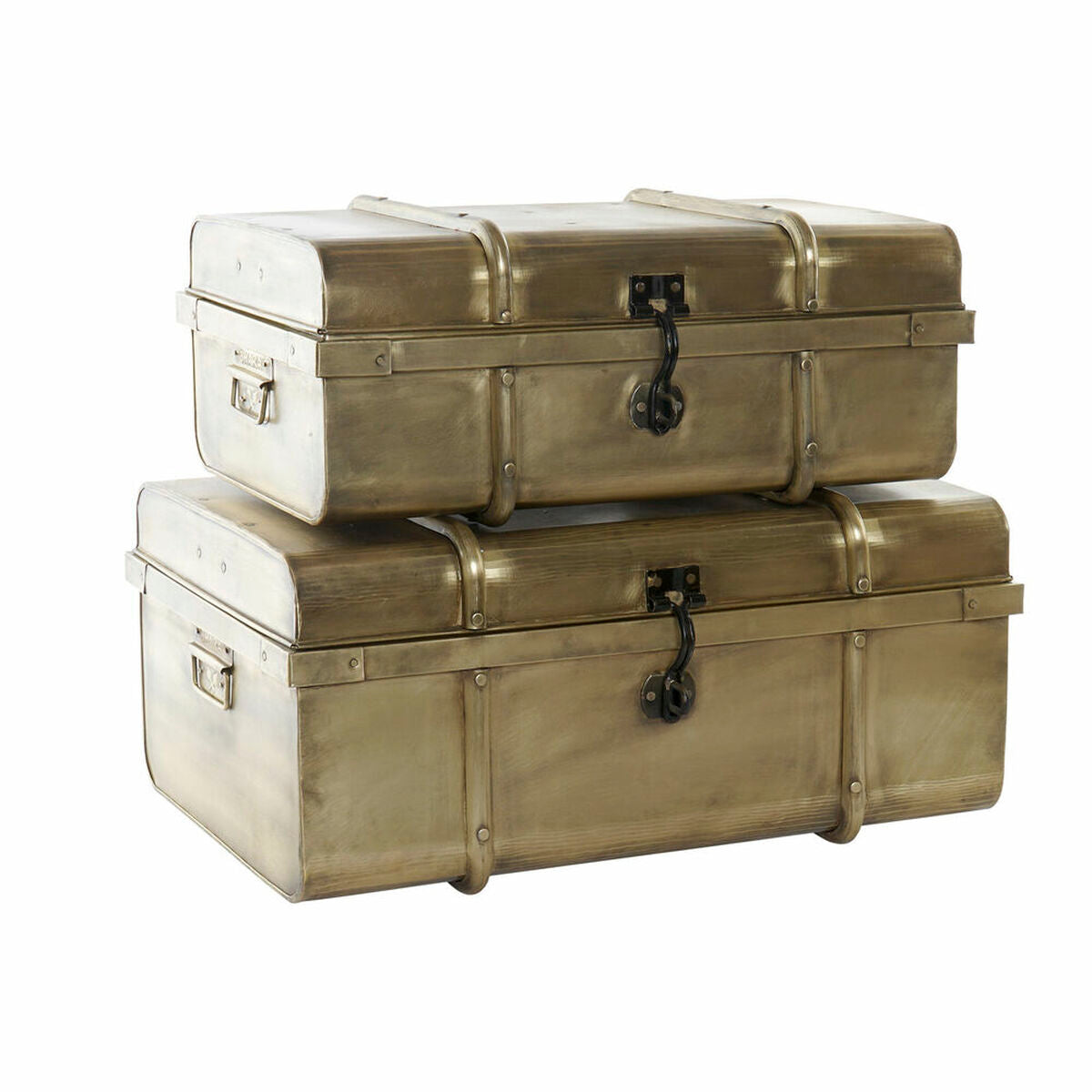 Baú DKD Home Decor Metal (68 x 42 x 31 cm) (58 x 35.5 x 25 cm) (2 pcs)