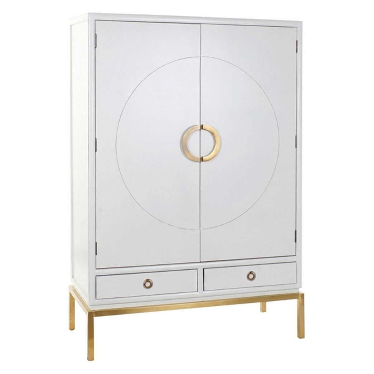 Armário DKD Home Decor Branco Dourado Metal Choupo 120 x 50 x 175 cm