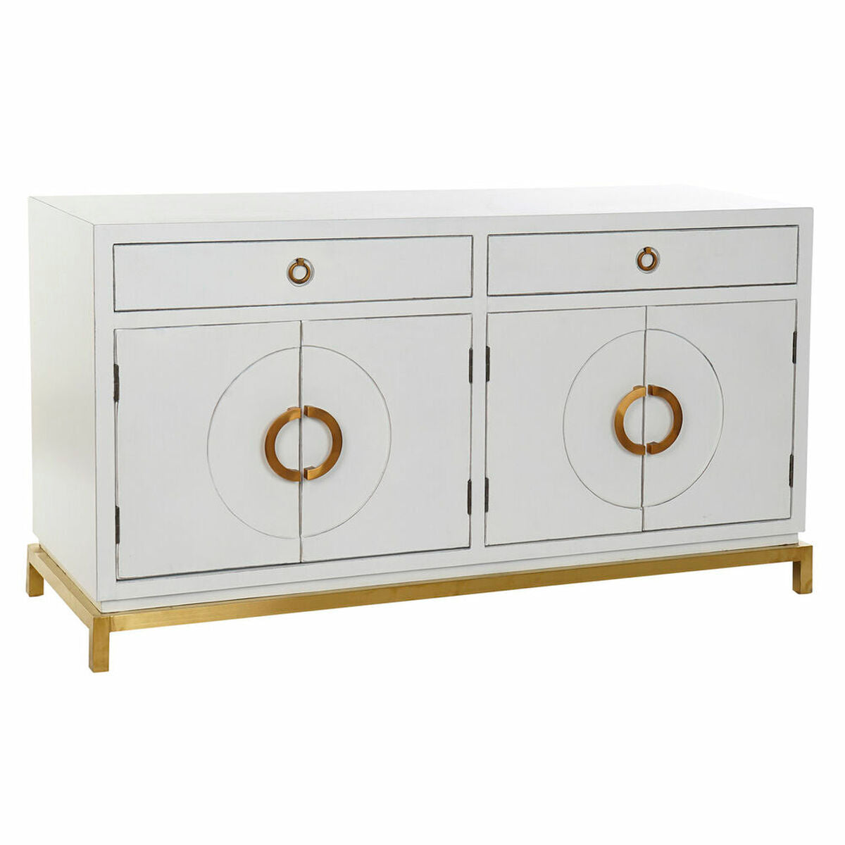 Aparador DKD Home Decor Kamakura Branco Dourado Metal Choupo 150 x 50 x 80 cm (150 x 50 x 80 cm)