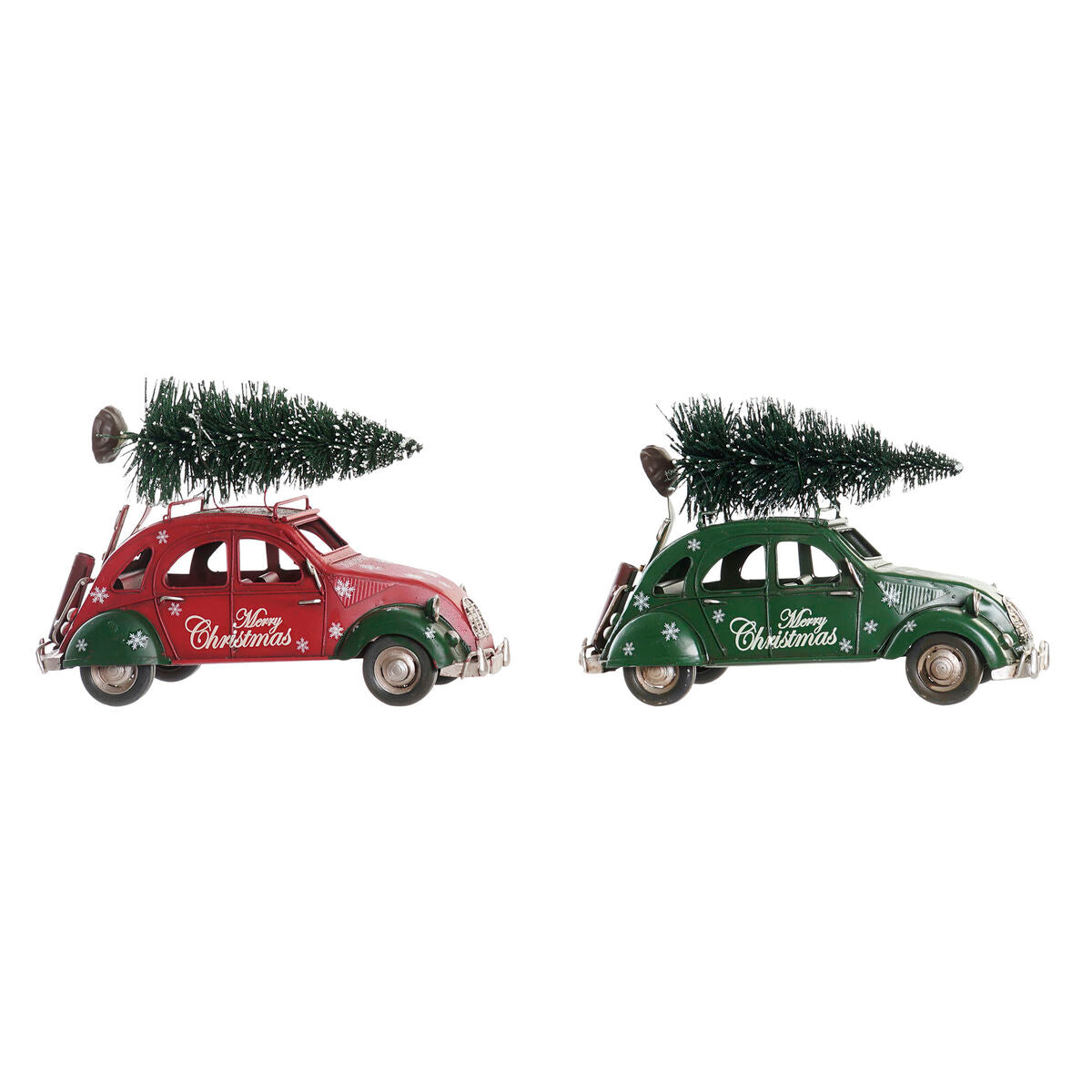 Adorno Natalício DKD Home Decor Vermelho Verde Carro 26 x 11,5 x 16,5 cm (2 Unidades)
