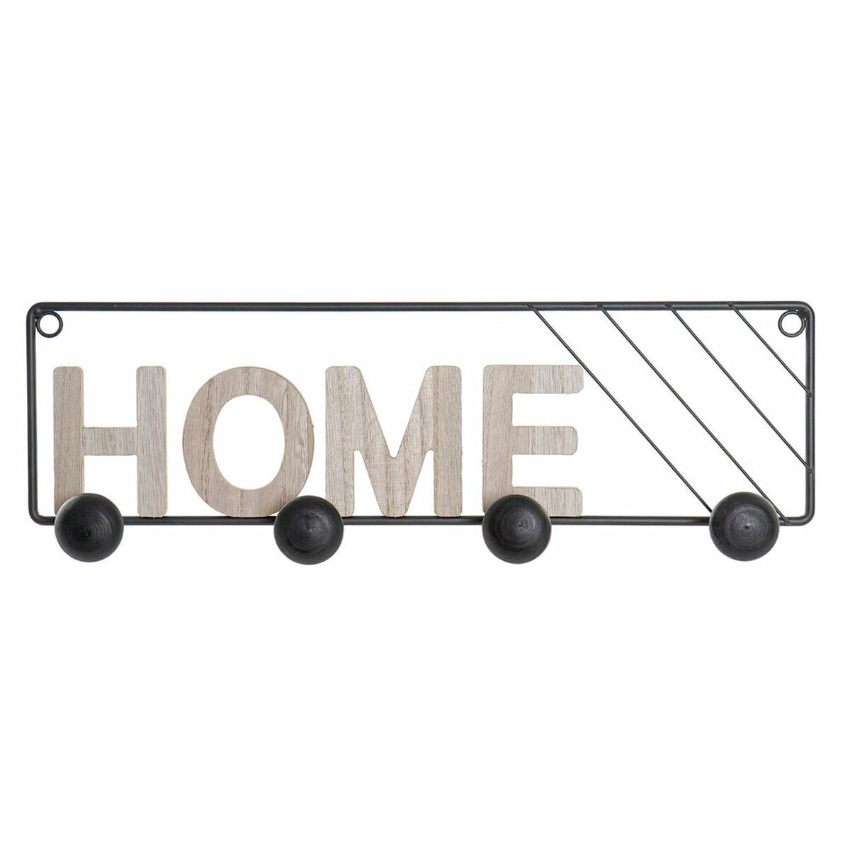 Bengaleiro de parede DKD Home Decor Ferro Madeira MDF Loft (45 x 5 x 14 cm)