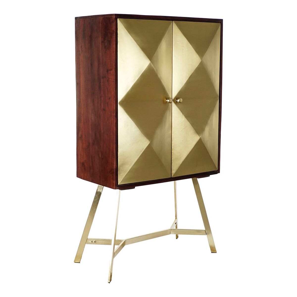 Aparador DKD Home Decor Dourado Catanho escuro Acácia Madeira de mangueira 84 x 43 x 156,5 cm