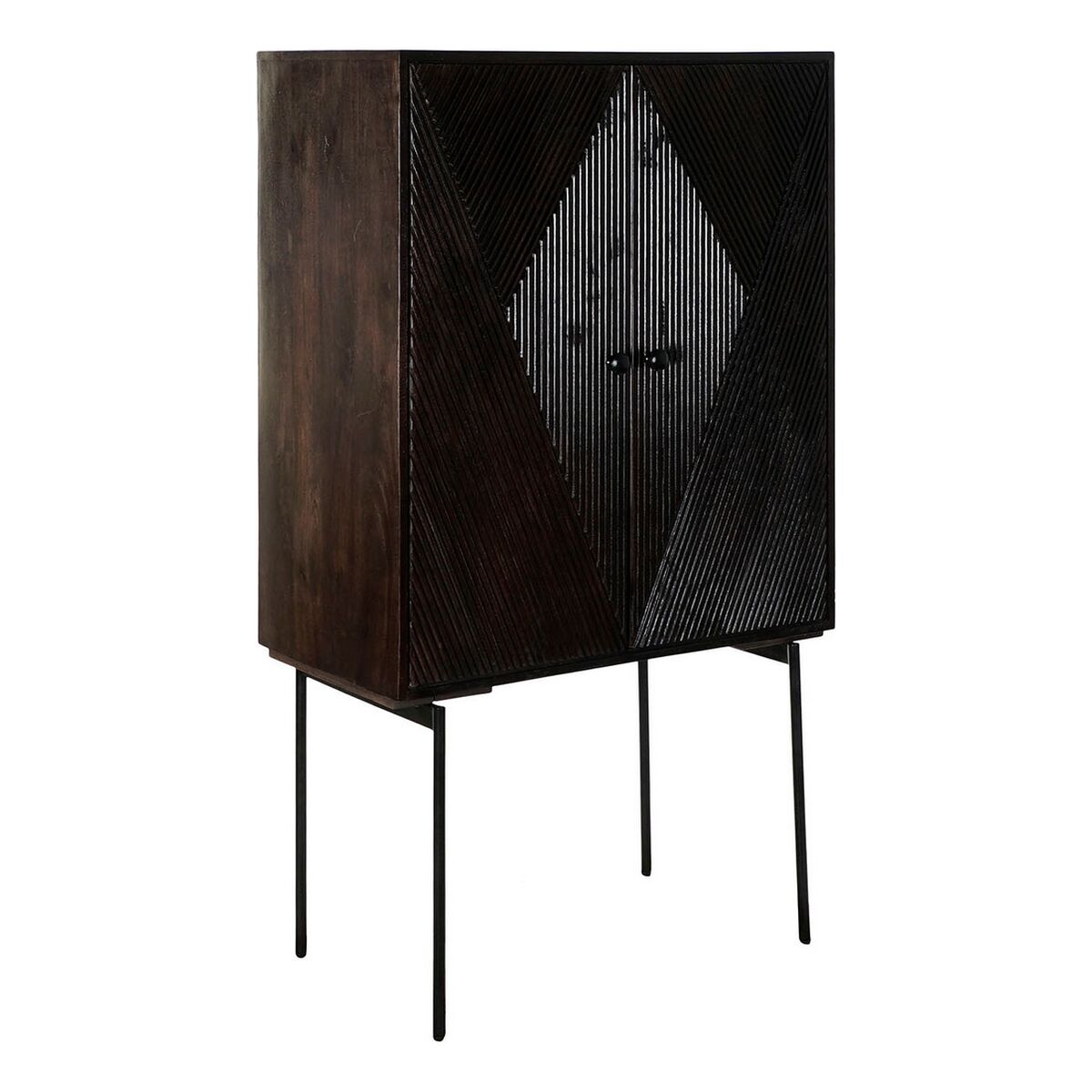 Aparador DKD Home Decor Preto Catanho escuro Metal Madeira de mangueira 84 x 43 x 153,5 cm