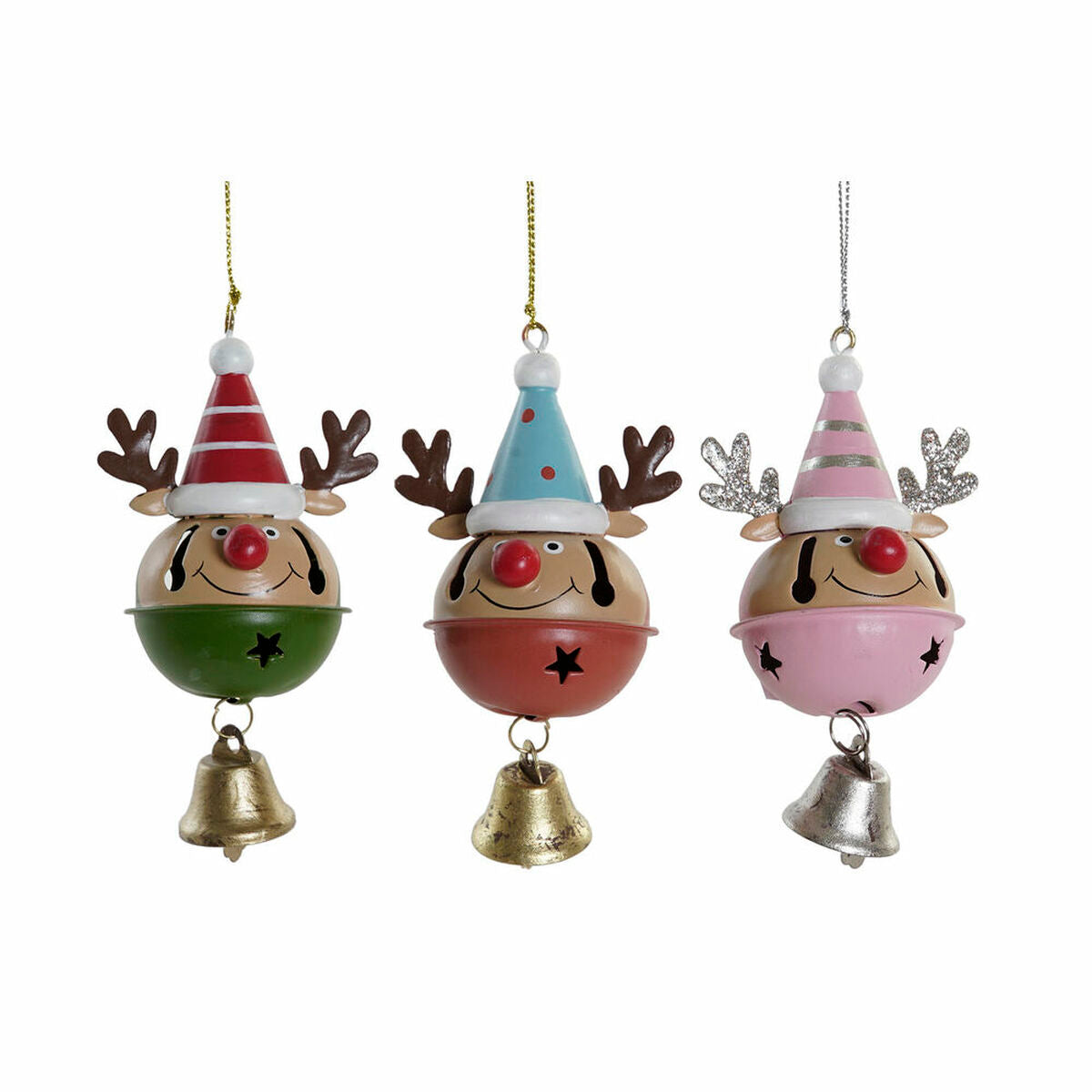 Adorno Natalício DKD Home Decor Metal Rena (3 pcs) (6.5 x 6 x 11 cm)