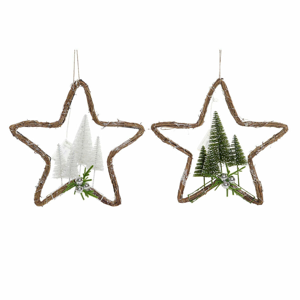 Adorno Natalício DKD Home Decor Rotim (2 pcs) (43 x 10 x 43 cm)