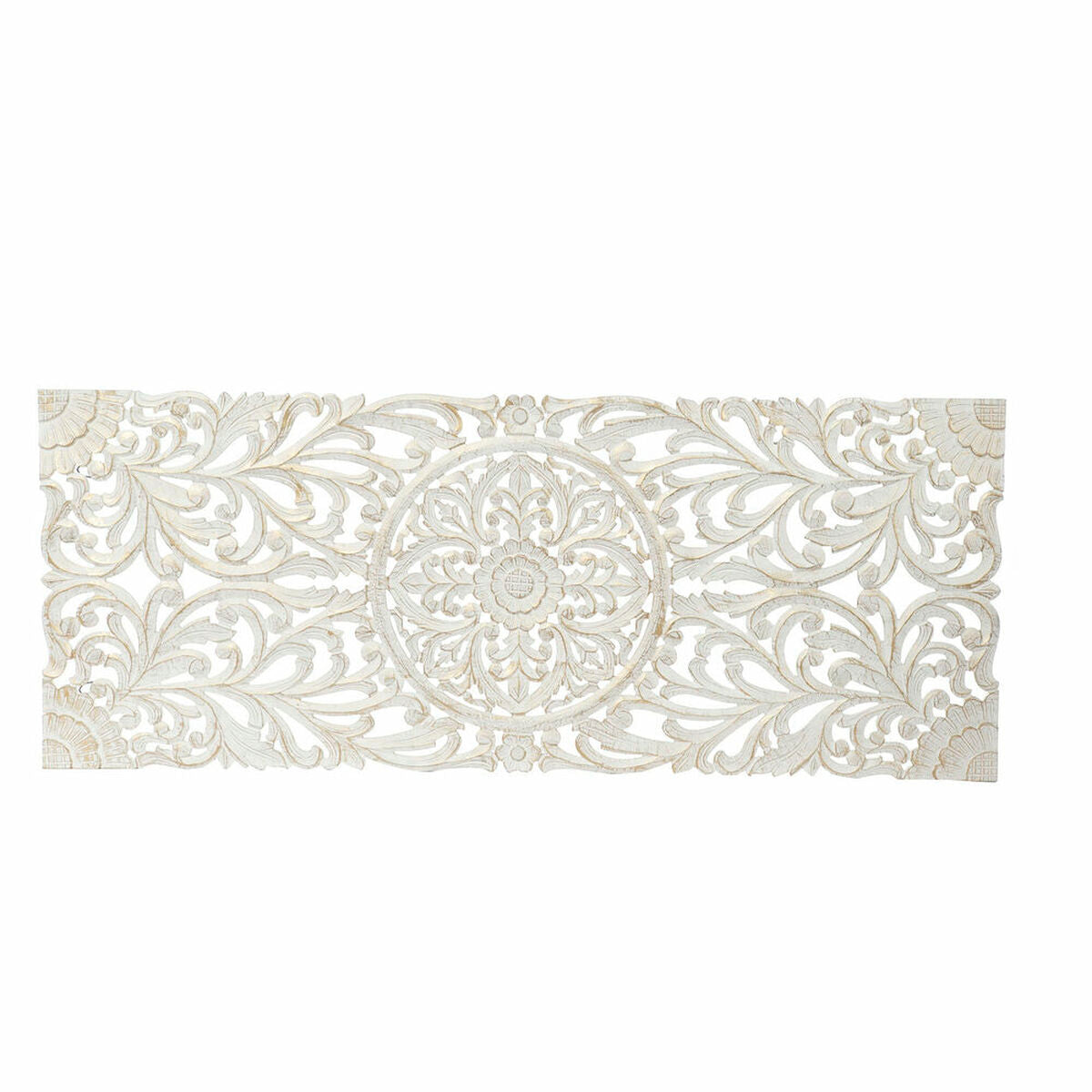 Cabeceira de Cama DKD Home Decor Branco Dourado Madeira Madeira MDF 151 x 2 x 60 cm