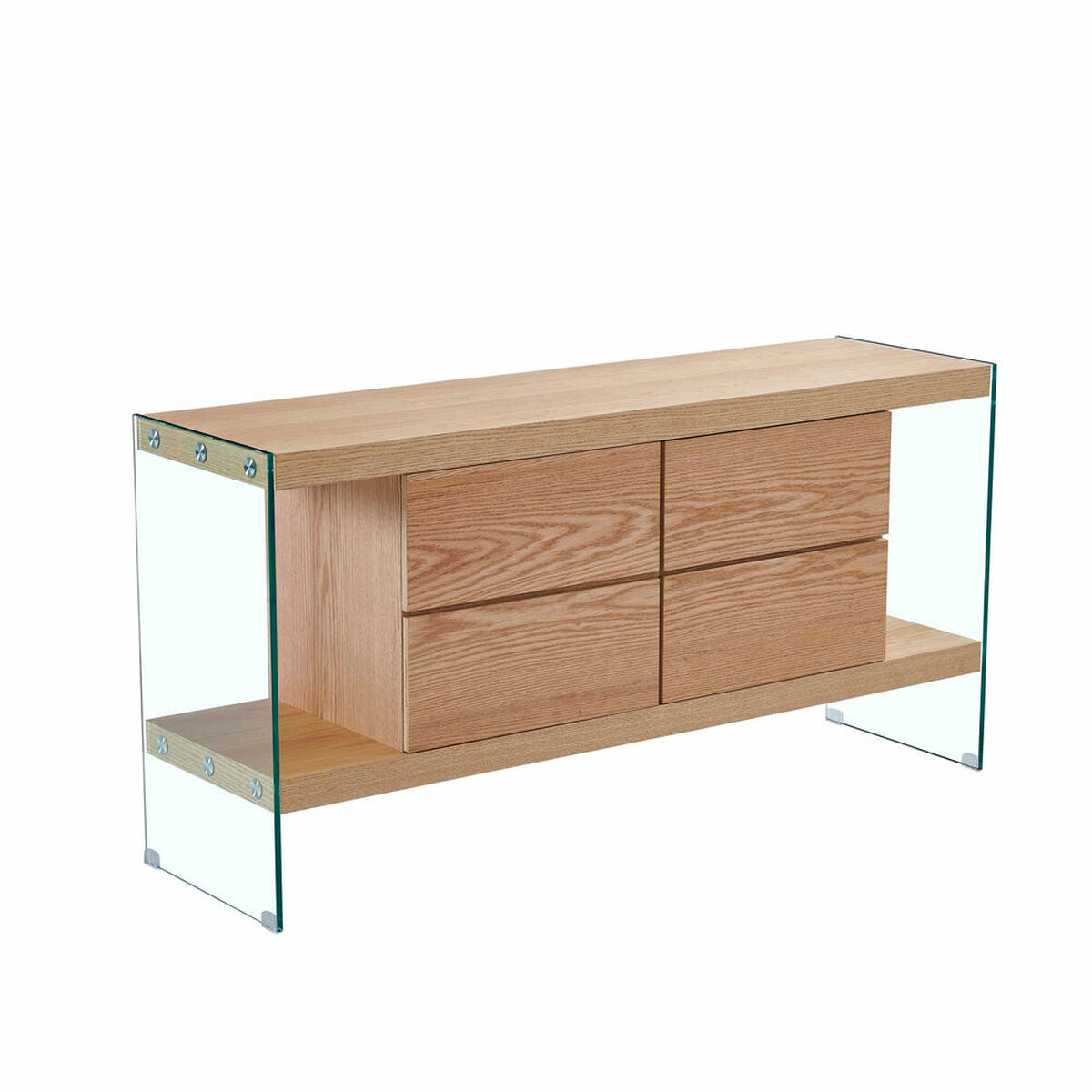 Aparador DKD Home Decor   Transparente Marrom claro Cristal Madeira MDF 160 x 45 x 80 cm
