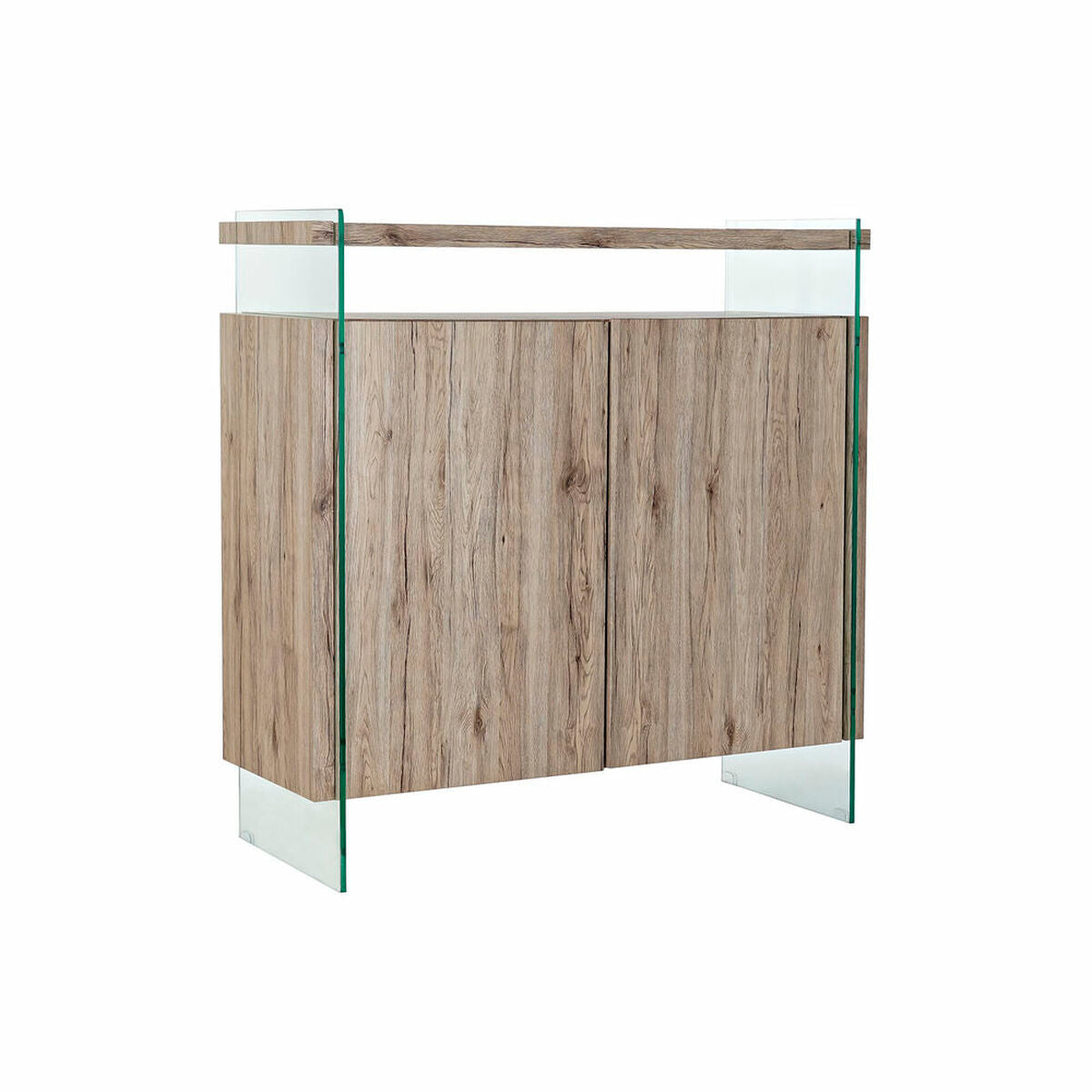 Aparador DKD Home Decor   Natural Vidro temperado Madeira MDF 120 x 44 x 120 cm