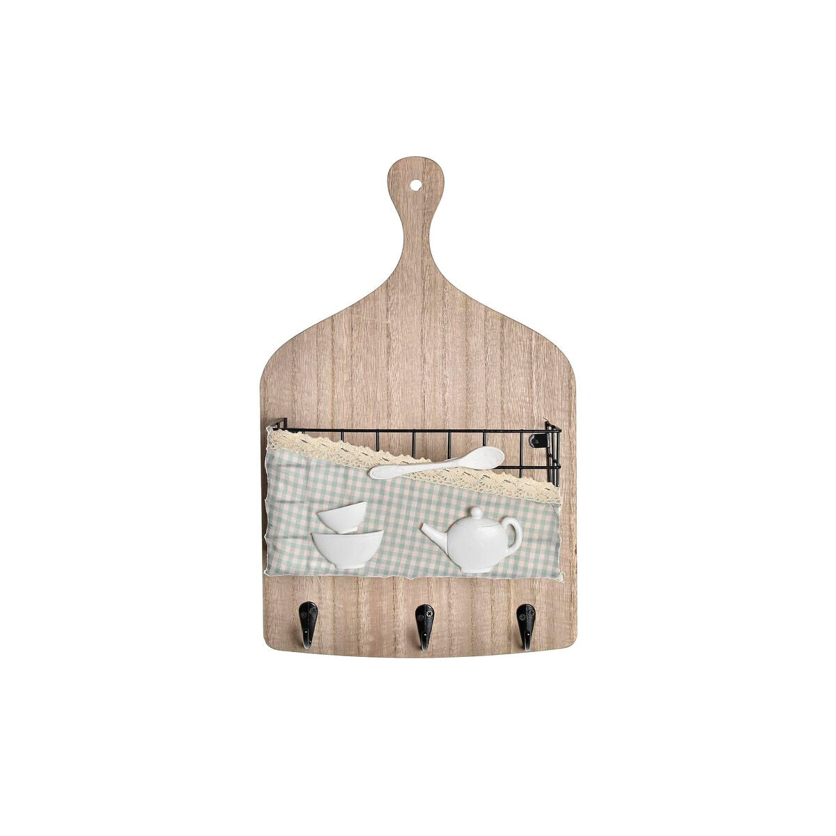 Bengaleiro de parede DKD Home Decor Madeira Metal 23 x 9 x 36 cm