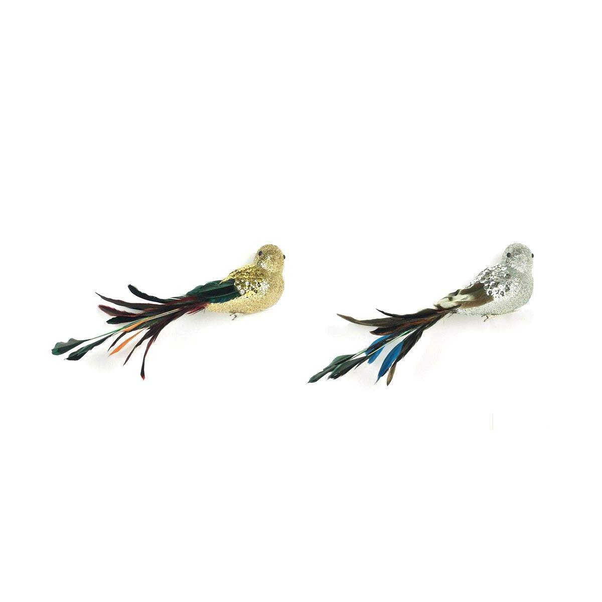 Adorno Natalício DKD Home Decor Poliéster Vogel Lantejoulas (26 x 5 x 7 cm) (2 Unidades)