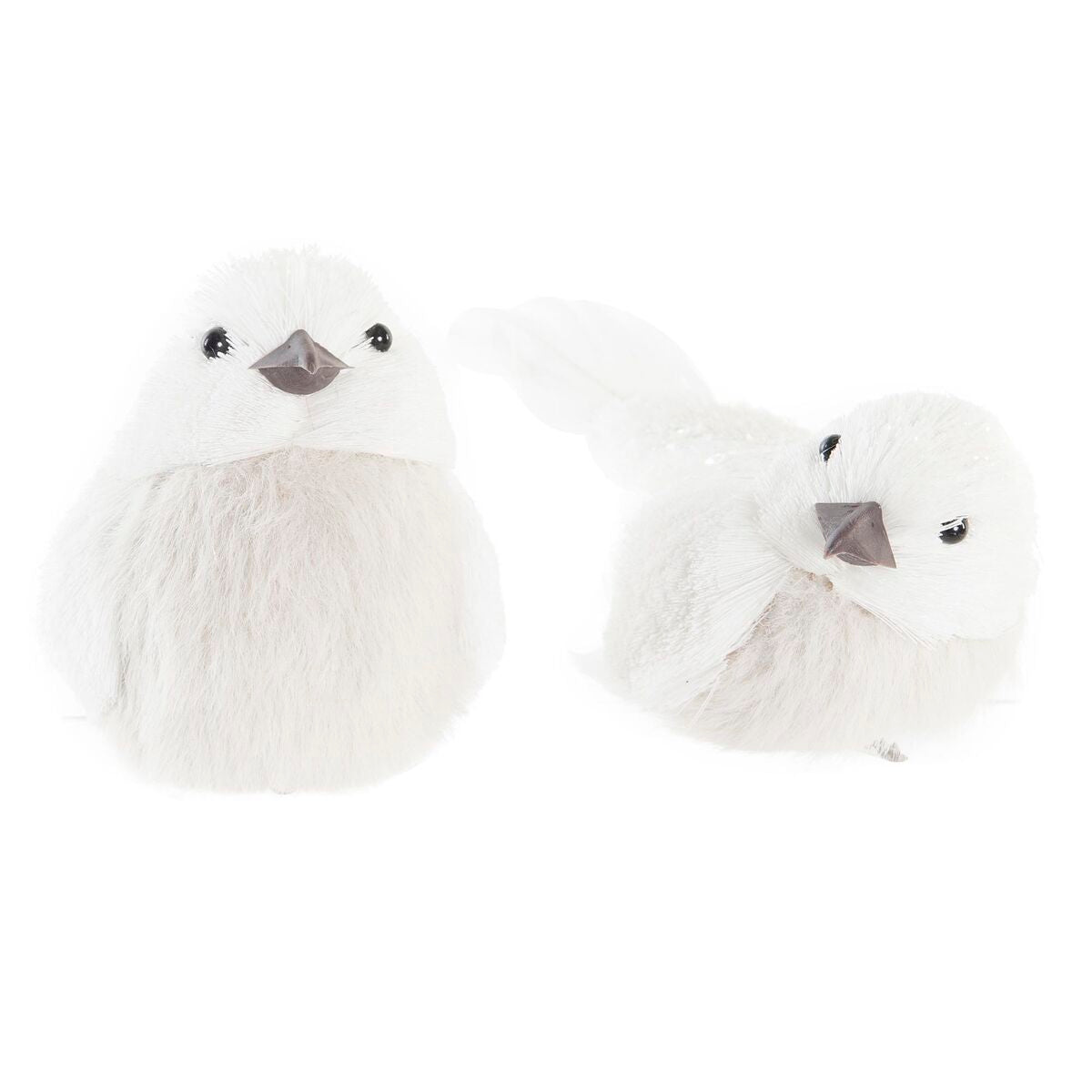 Adorno Natalício DKD Home Decor Espuma Vogel Pluma (10 x 6 x 8 cm) (2 Unidades)