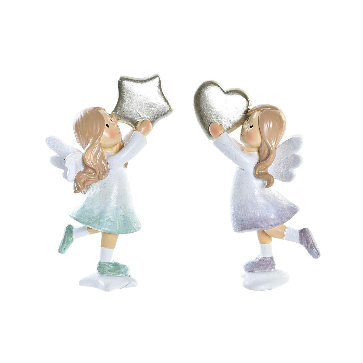 Adorno Natalício DKD Home Decor Resina Anjo (6 x 5,5 x 11,5 cm) (2 Unidades)