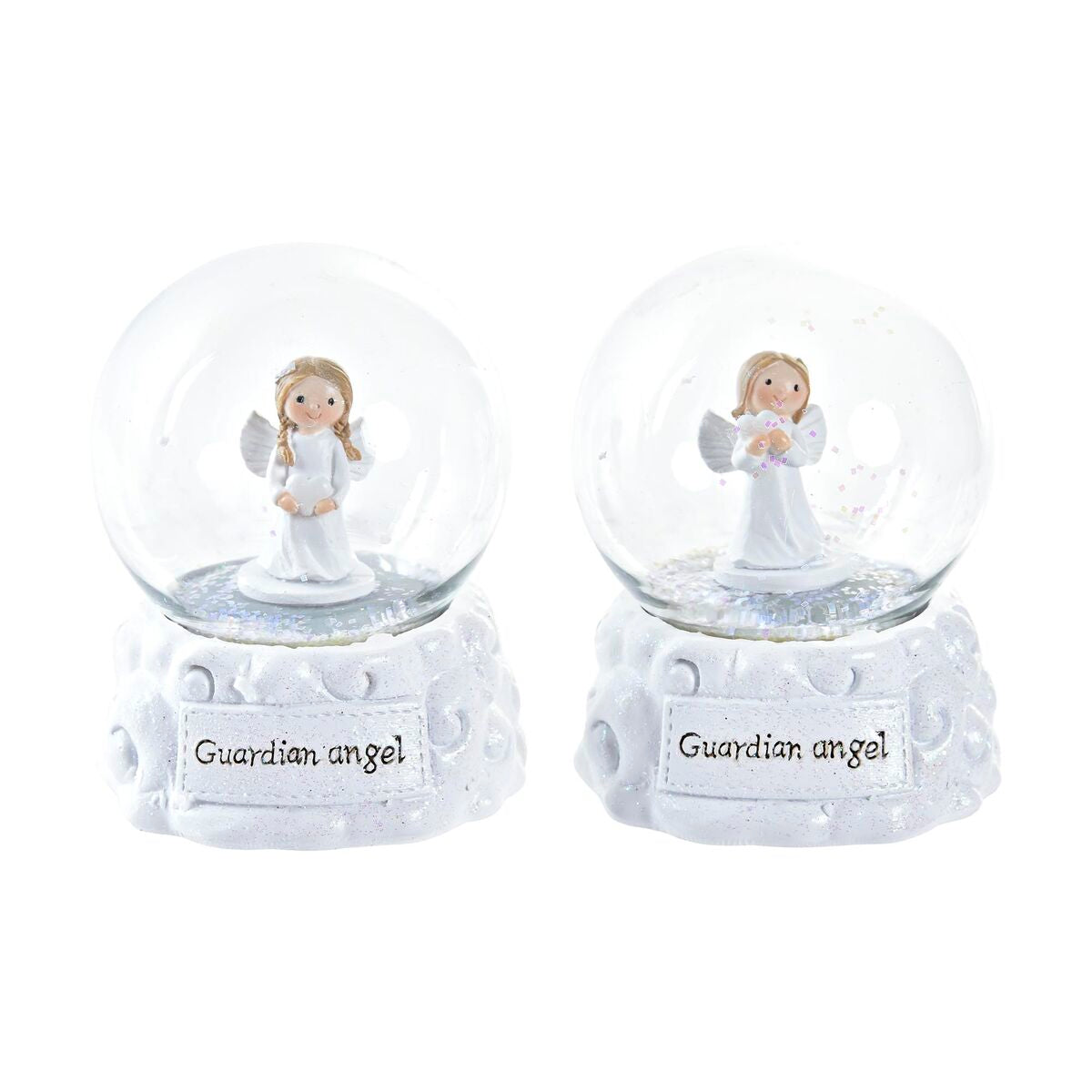 Bola de Neve DKD Home Decor Branco 6,5 x 6,5 x 8,5 cm (2 Unidades)