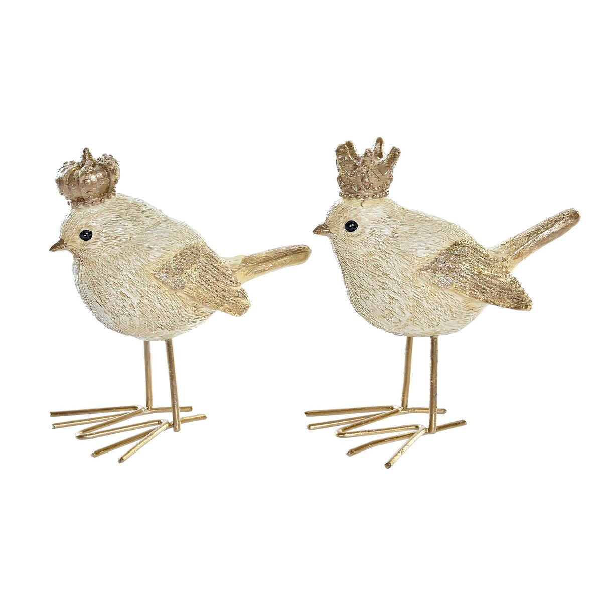 Adorno Natalício DKD Home Decor Resina Vogel (11 x 5 x 9,5 cm) (2 Unidades)