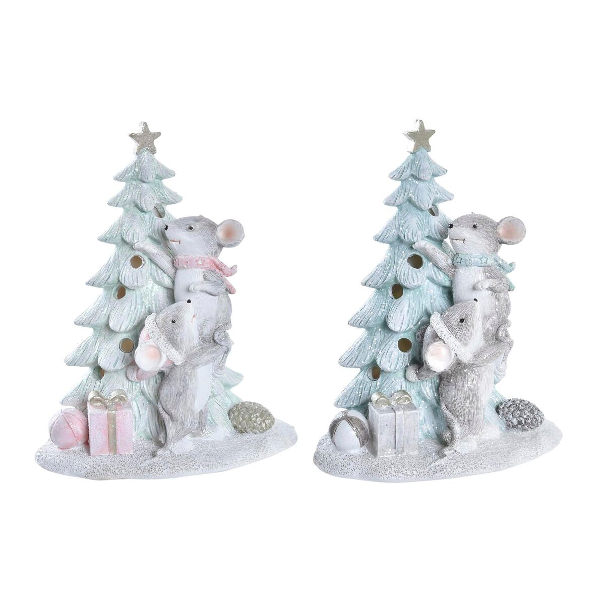 Adorno Natalício DKD Home Decor Rato Resina (13 x 8,5 x 16 cm) (2 Unidades)