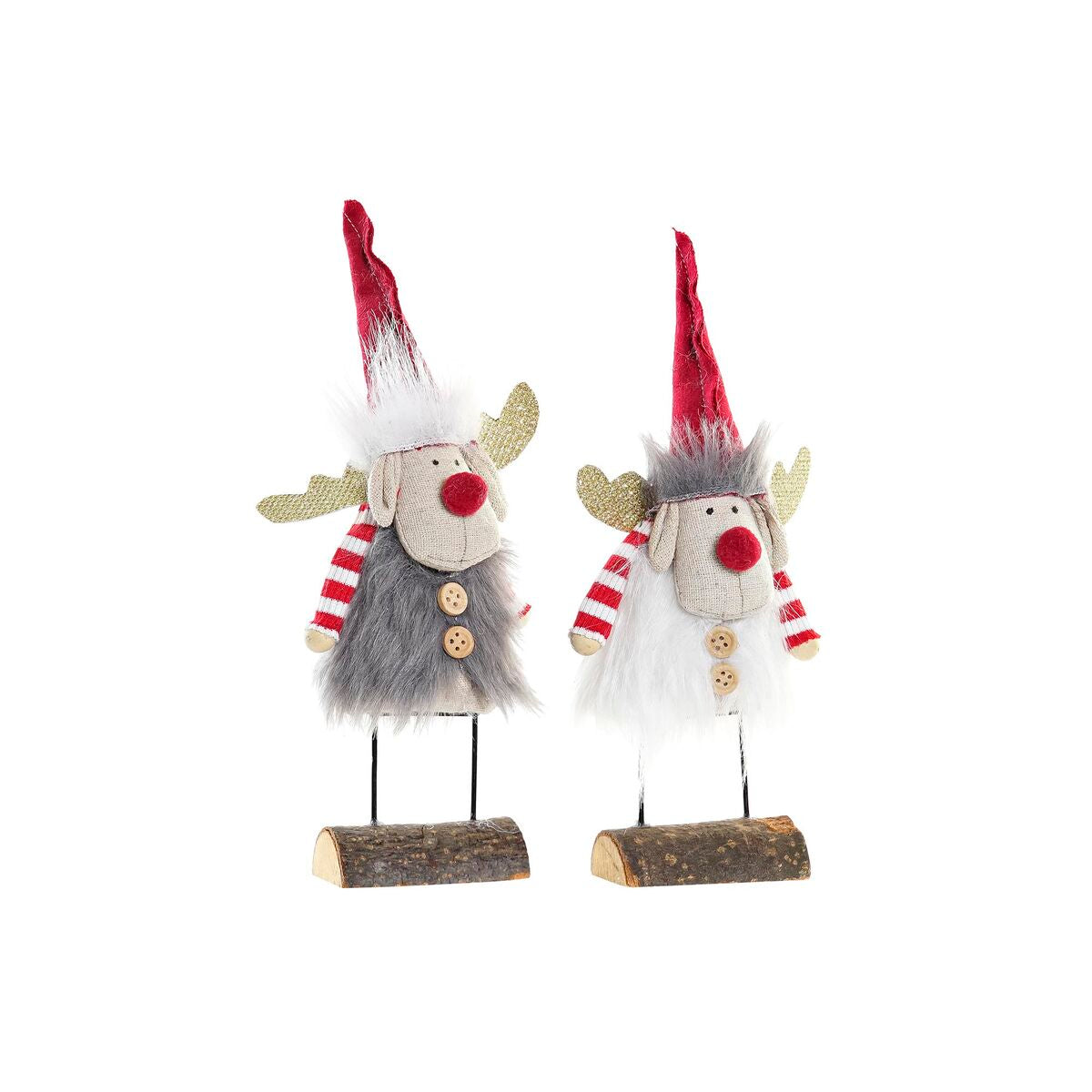 Adorno Natalício DKD Home Decor Poliéster Rena (8 x 5 x 23 cm) (2 Unidades)