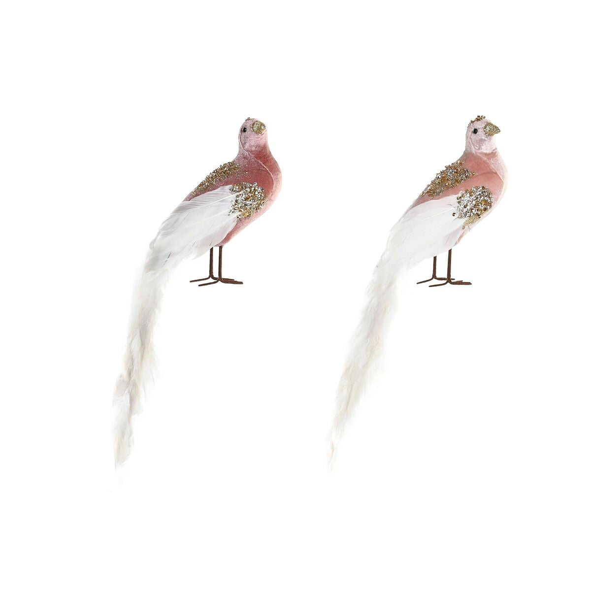 Adorno Natalício DKD Home Decor Poliéster Vogel (20 x 9 x 46 cm) (2 Unidades)
