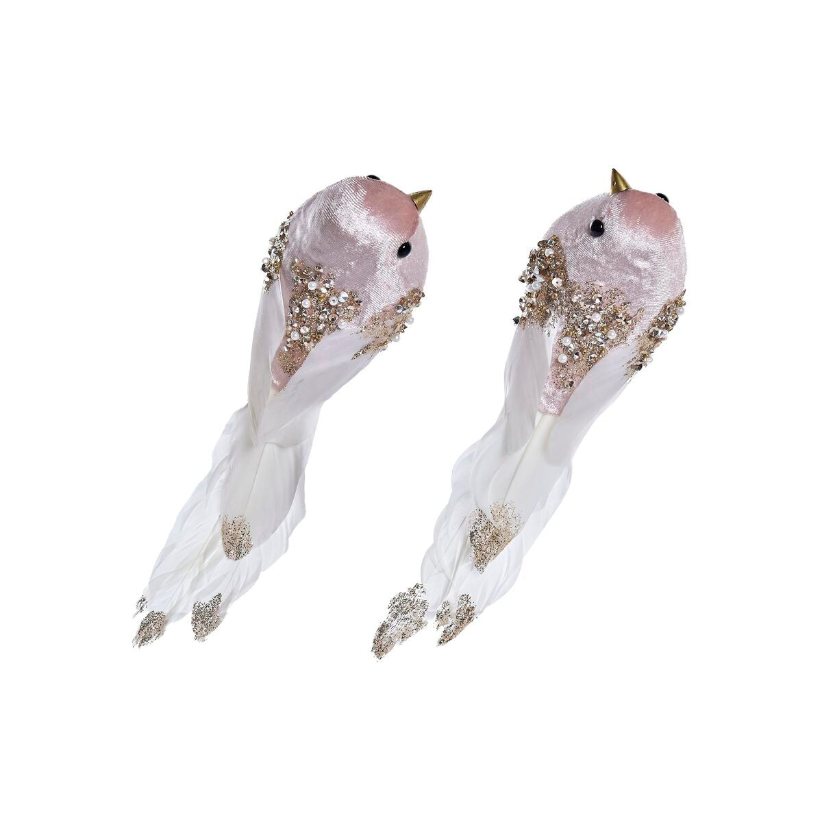 Adorno Natalício DKD Home Decor Poliéster Vogel (22 x 7 x 8 cm) (2 Unidades)