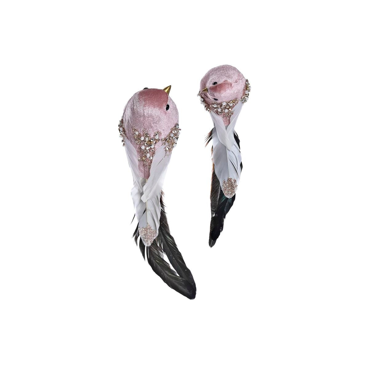 Adorno Natalício DKD Home Decor Poliéster Vogel (25 x 8 x 8 cm) (2 Unidades)