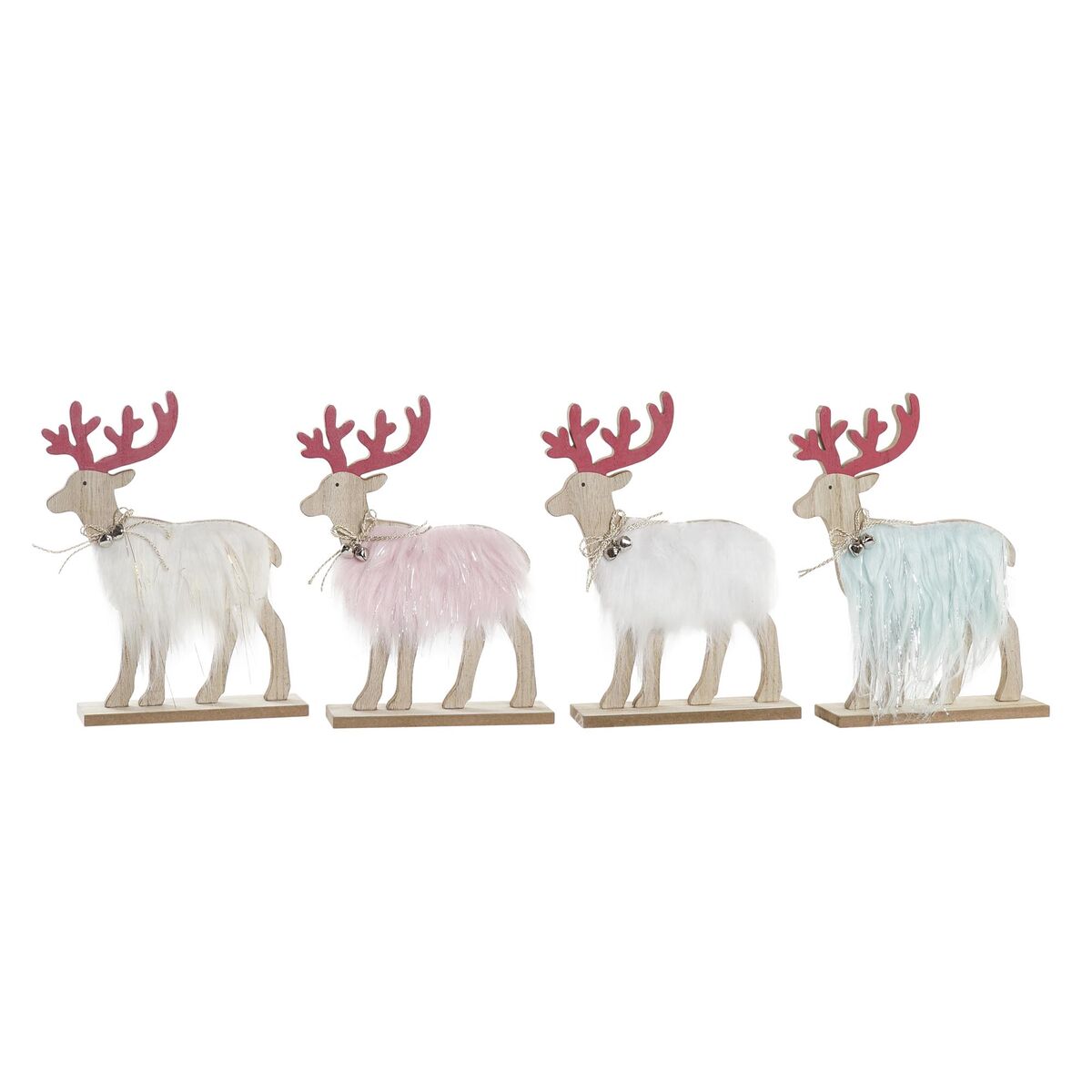 Adorno Natalício DKD Home Decor Poliéster MDF Rena (23 x 5 x 16 cm) (4 Unidades)