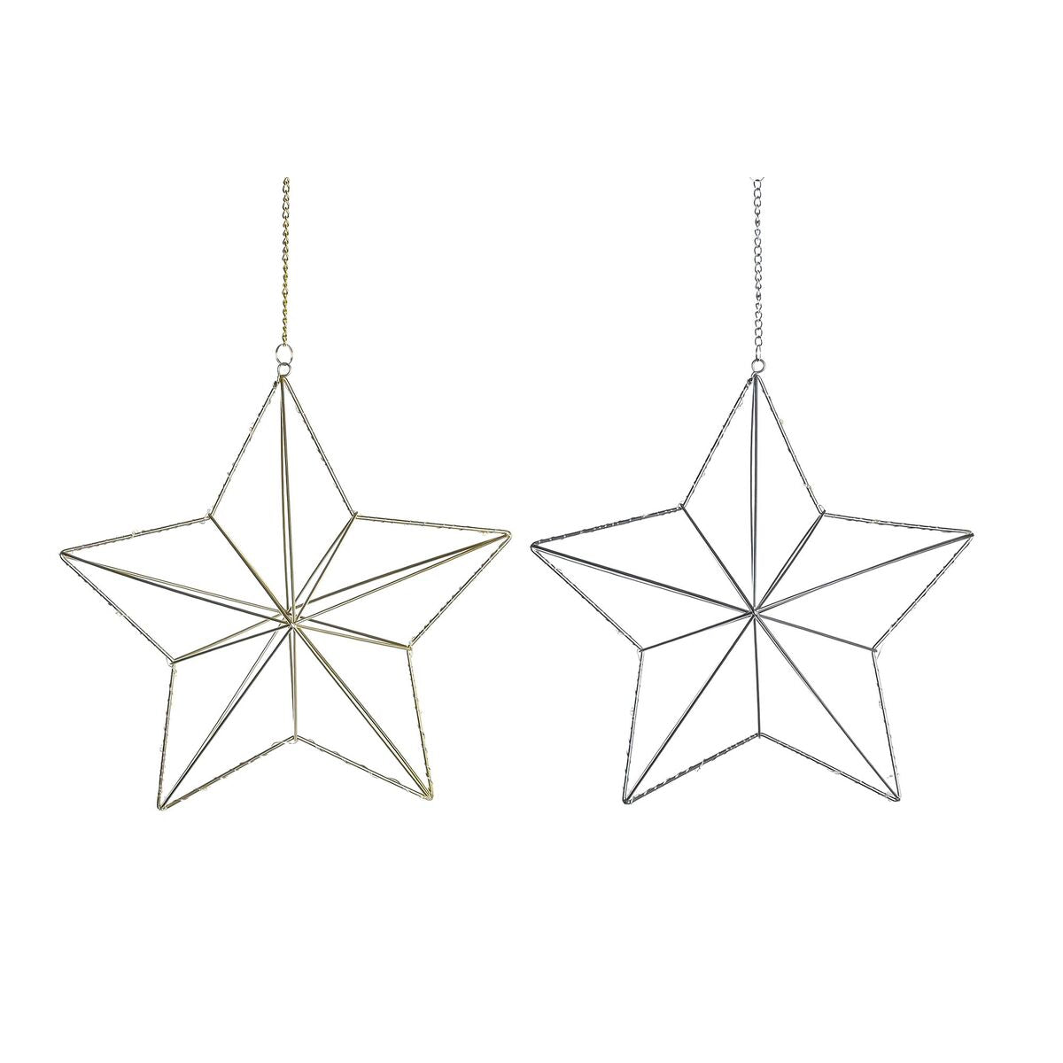 Adorno Natalício DKD Home Decor Metal Estrela (2 Unidades) (30 x 11 x 30 cm)