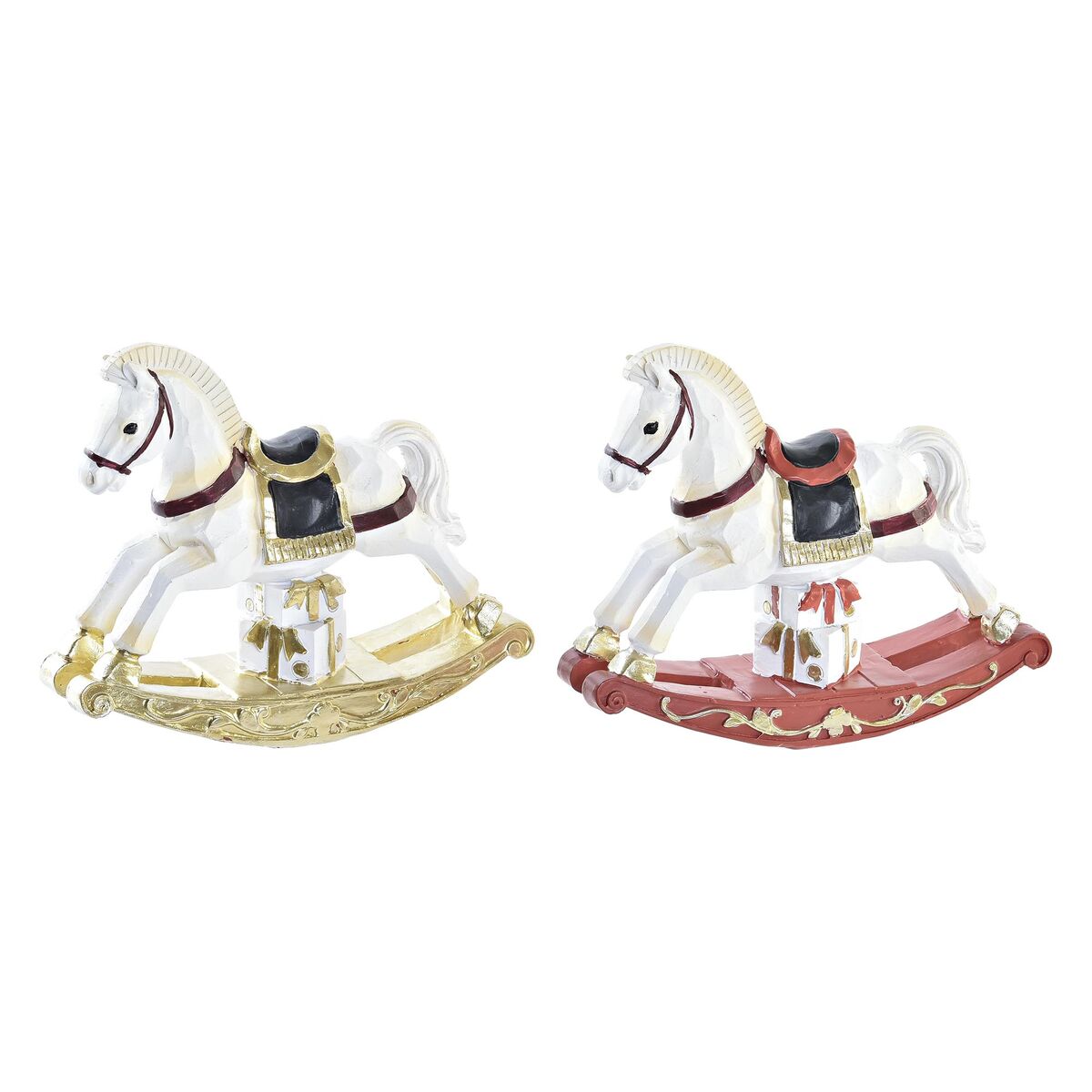 Adorno Natalício DKD Home Decor Cavalo Resina (14 x 4 x 11 cm) (2 Unidades)